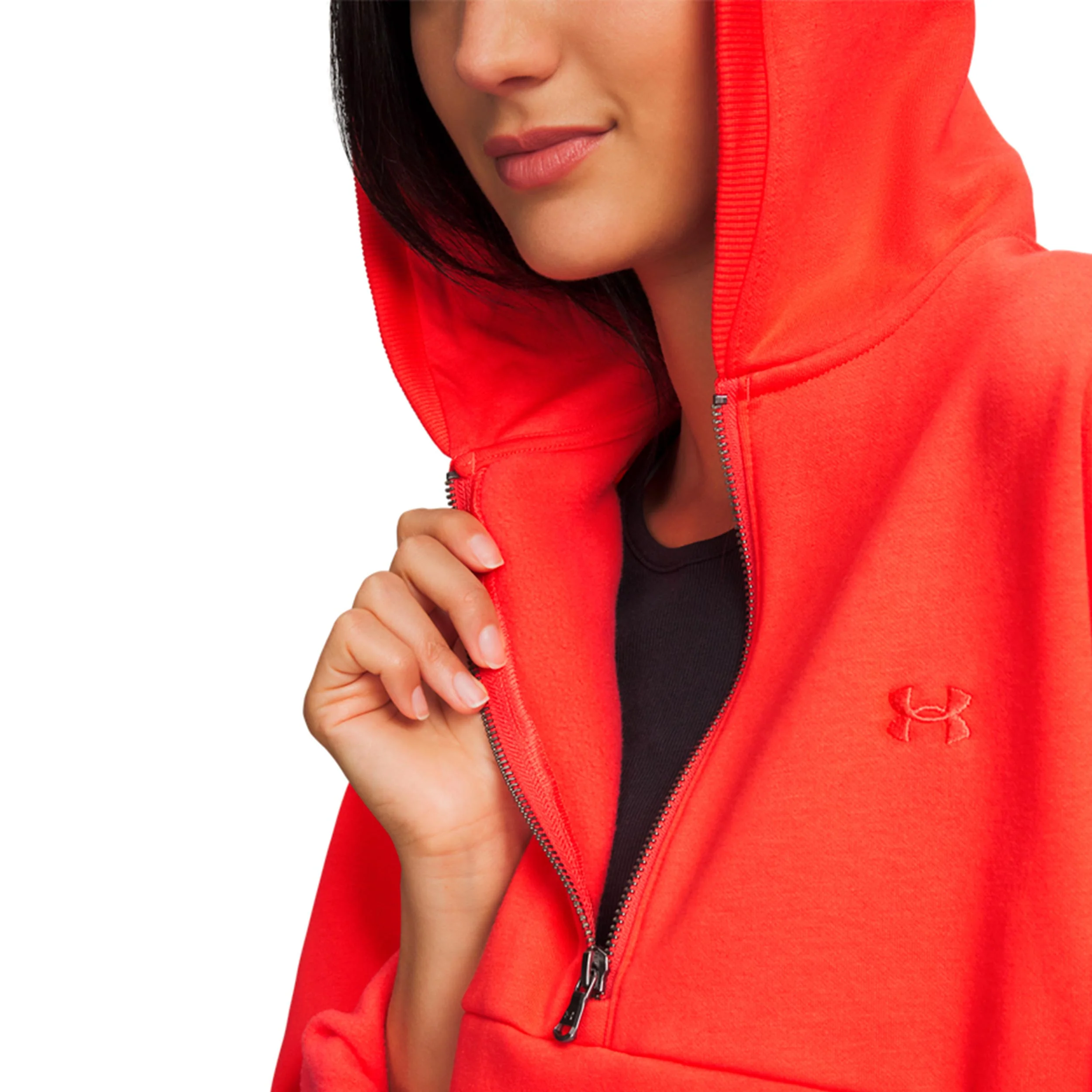 Icon Fleece Halfzip Hoody Damen-rot, rot - Image 3