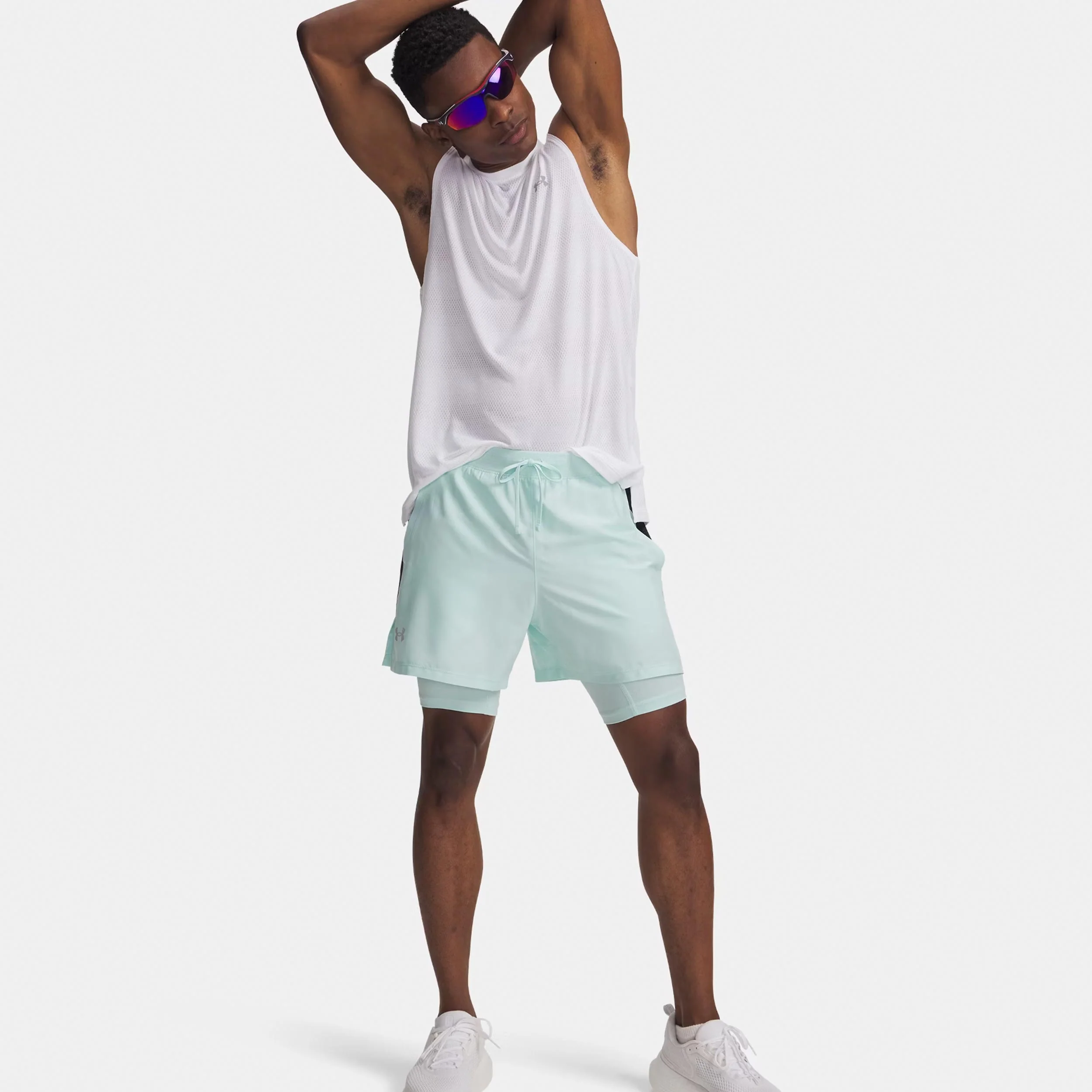 Launch 5in 2in1  Laufshorts Herren-mint, schwarz - Image 3