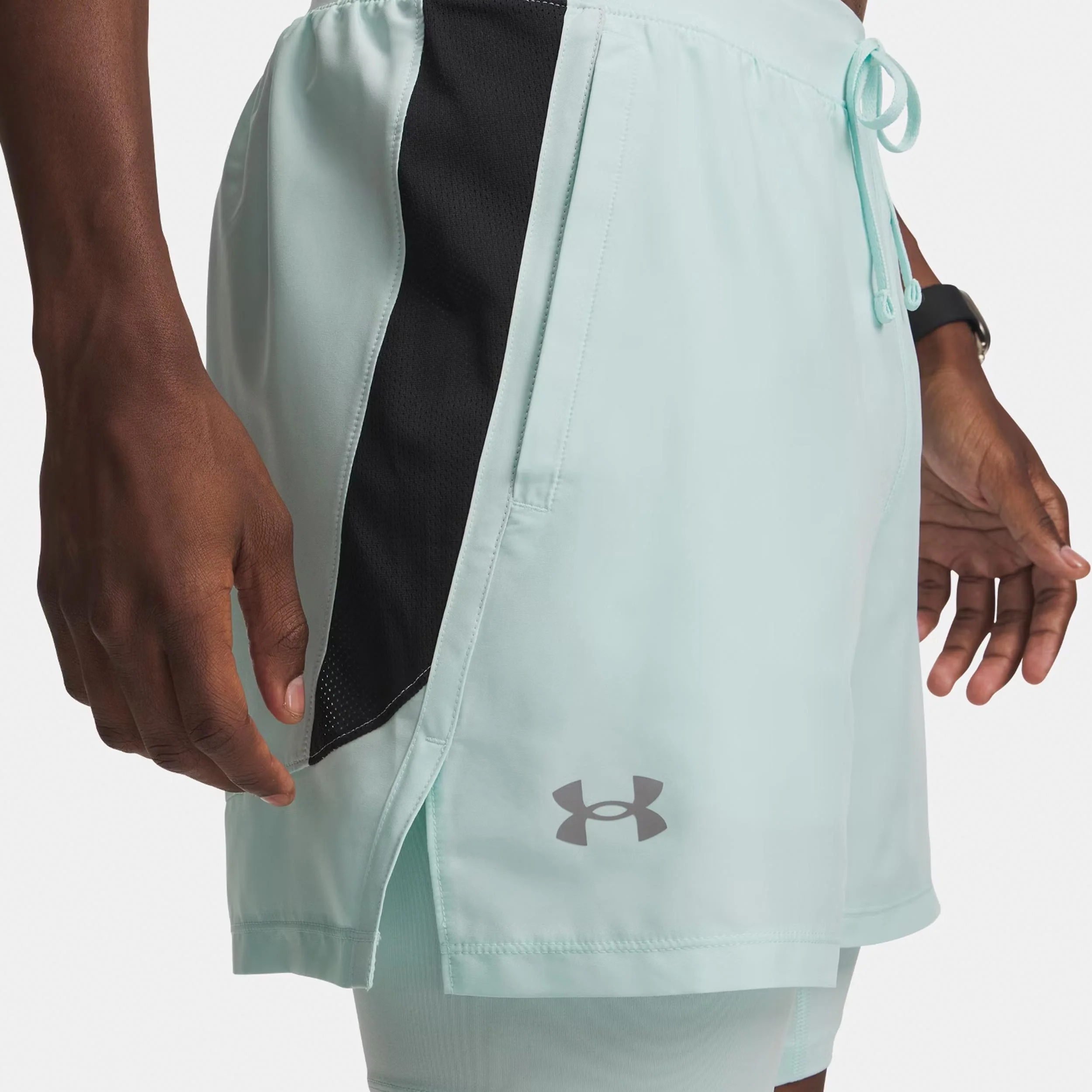 Launch 5in 2in1  Laufshorts Herren-mint, schwarz - Image 4