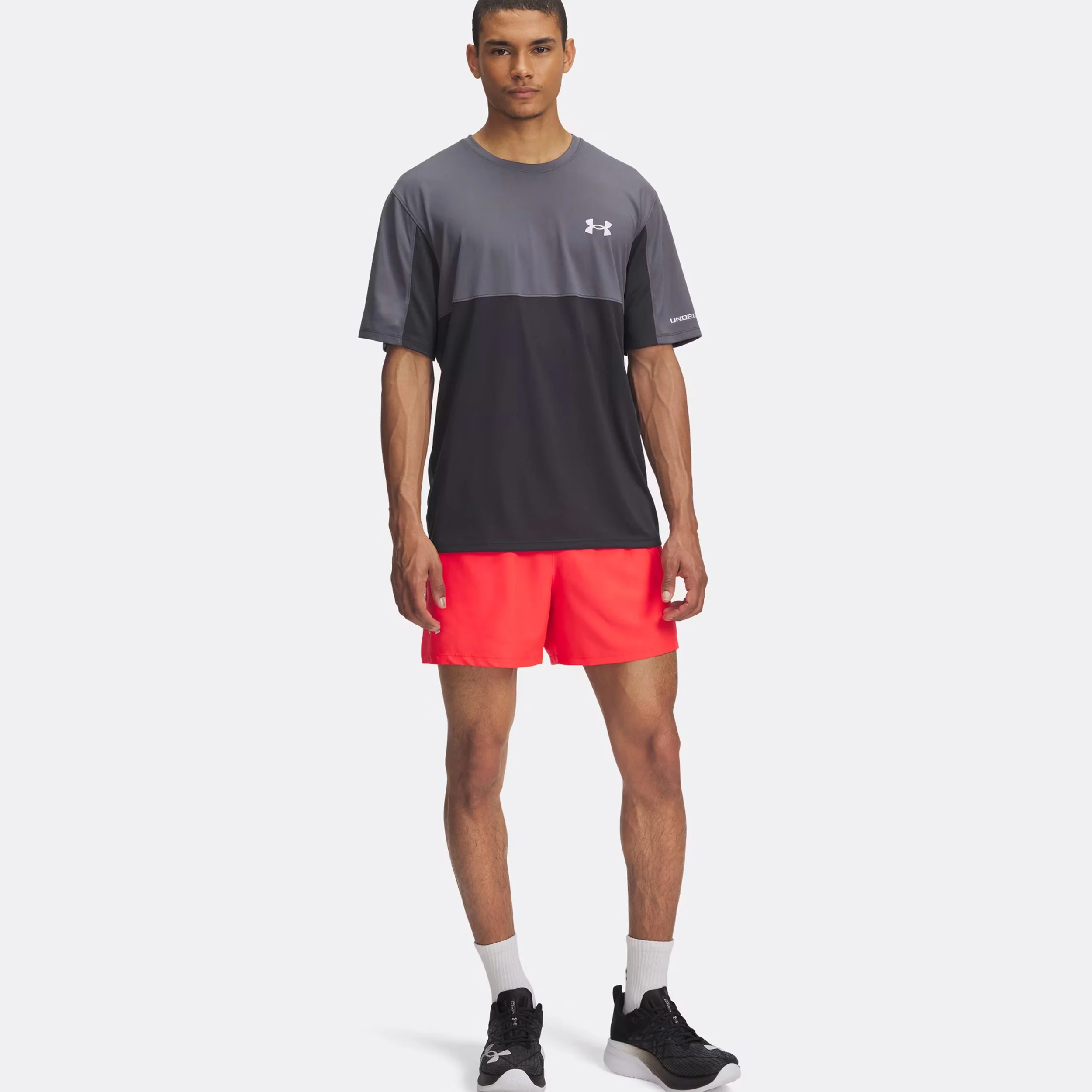 Launch 5in Laufshorts Herren-Rot,Grau - Image 3
