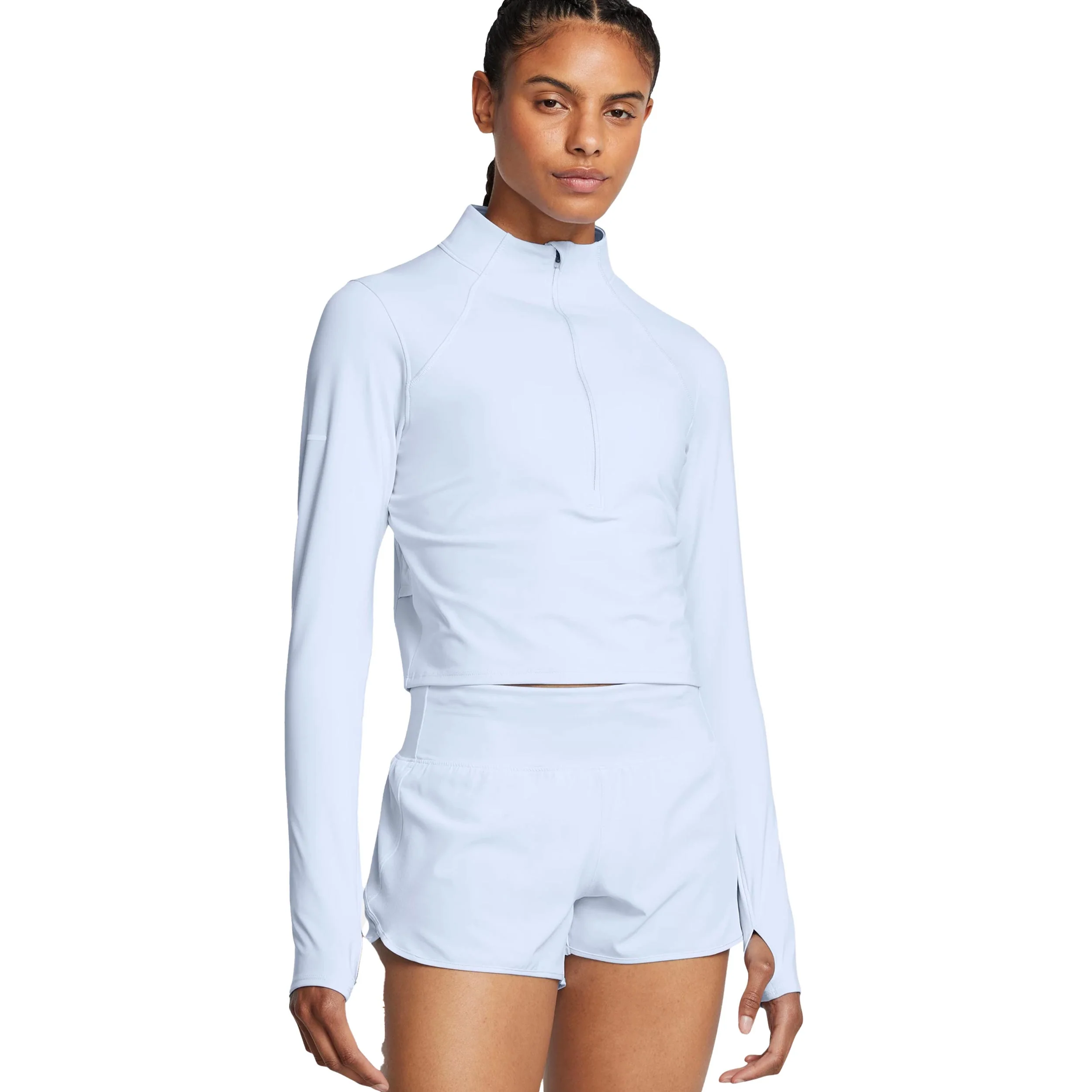 Launch Elite Half Zip Laufshirt Damen-Blau - Image 3