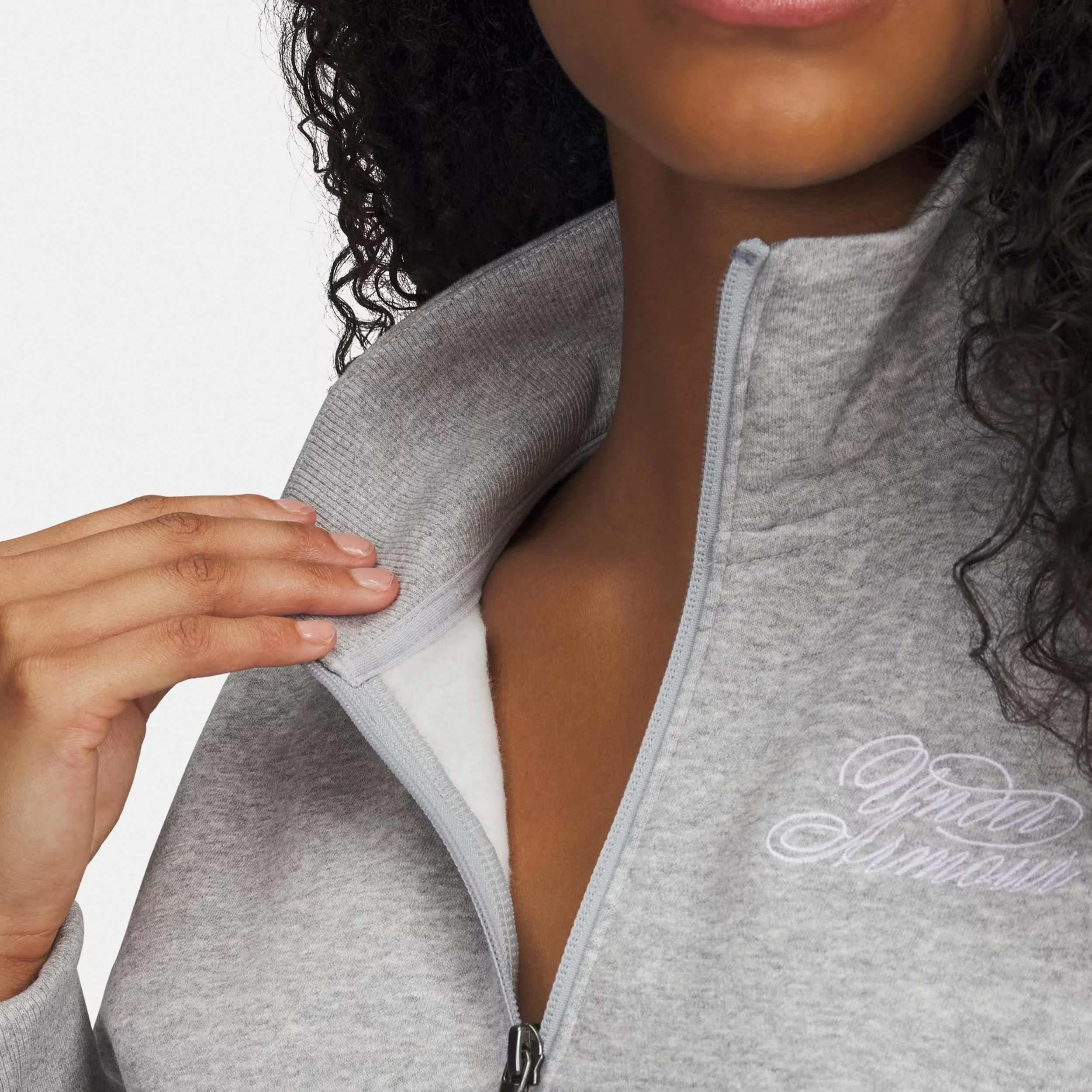 Rival Fleece Script Halfzip Sweatshirt Damen - grau, weiß - Image 3