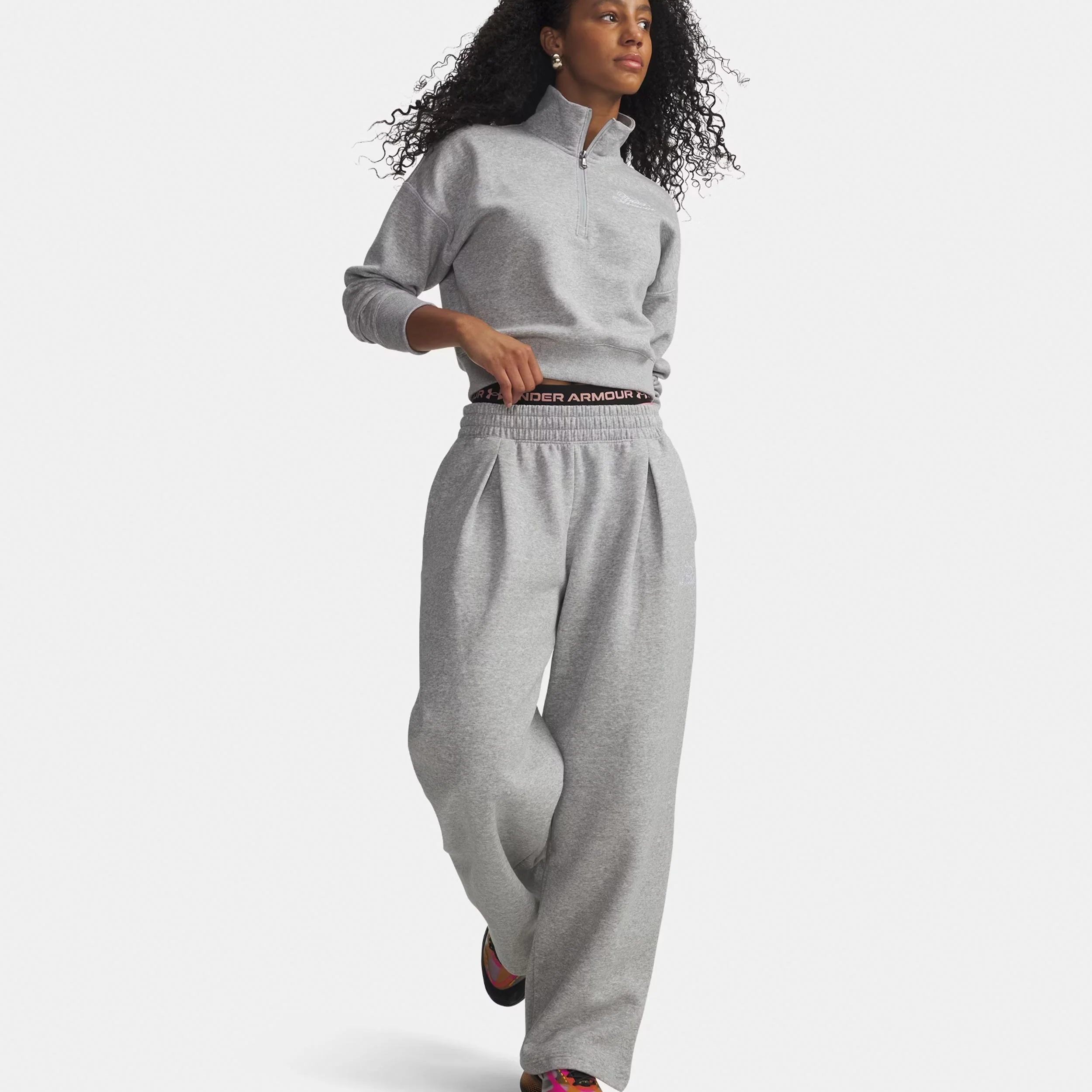 Rival Fleece Script Trainingshose Damen-grau - Image 3