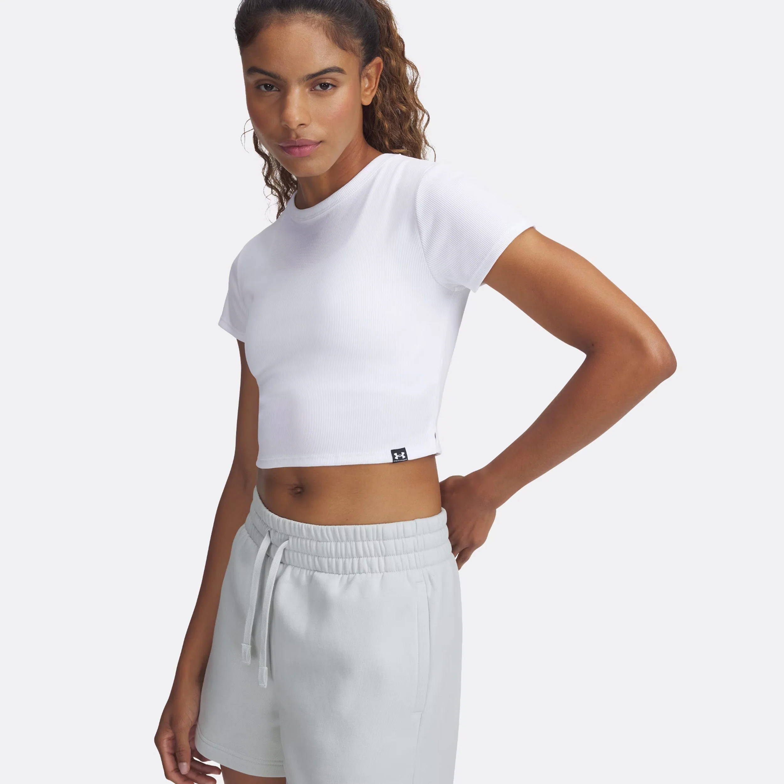 Rival Rib Baby T-Shirt Damen-Weiß - Image 3