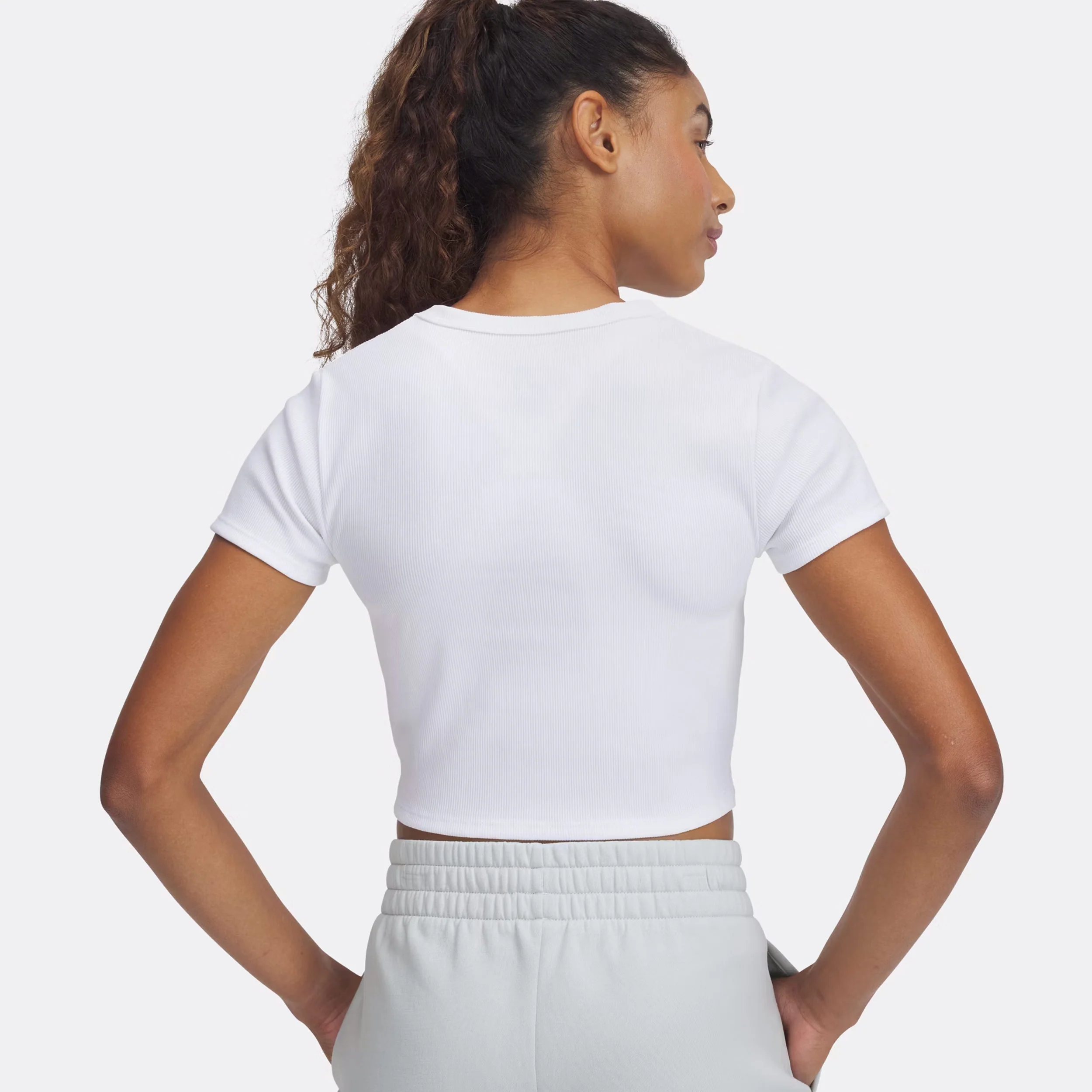Rival Rib Baby T-Shirt Damen-Weiß - Image 4