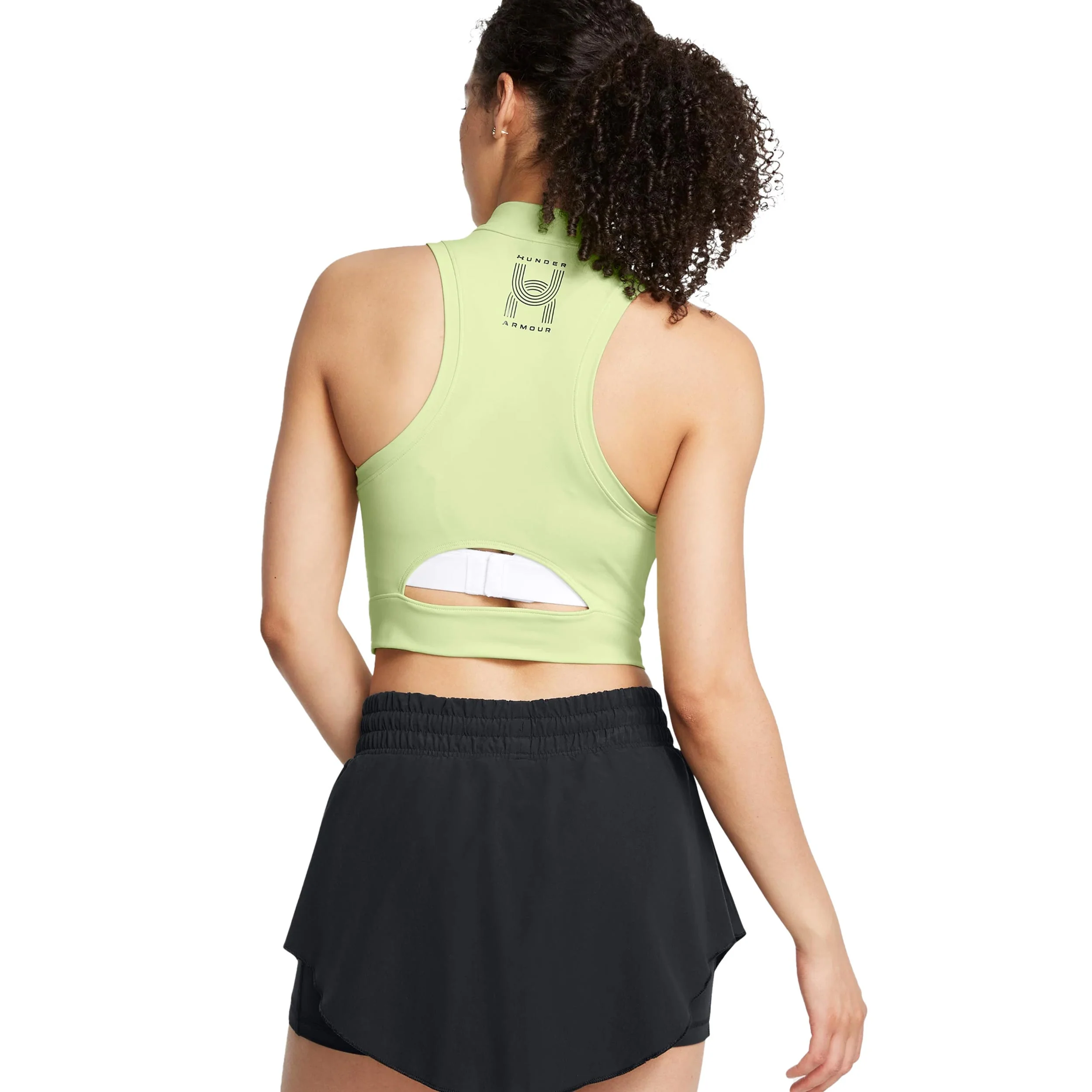 Run Anywhere Crop Laufshirt Damen-Grün - Image 4