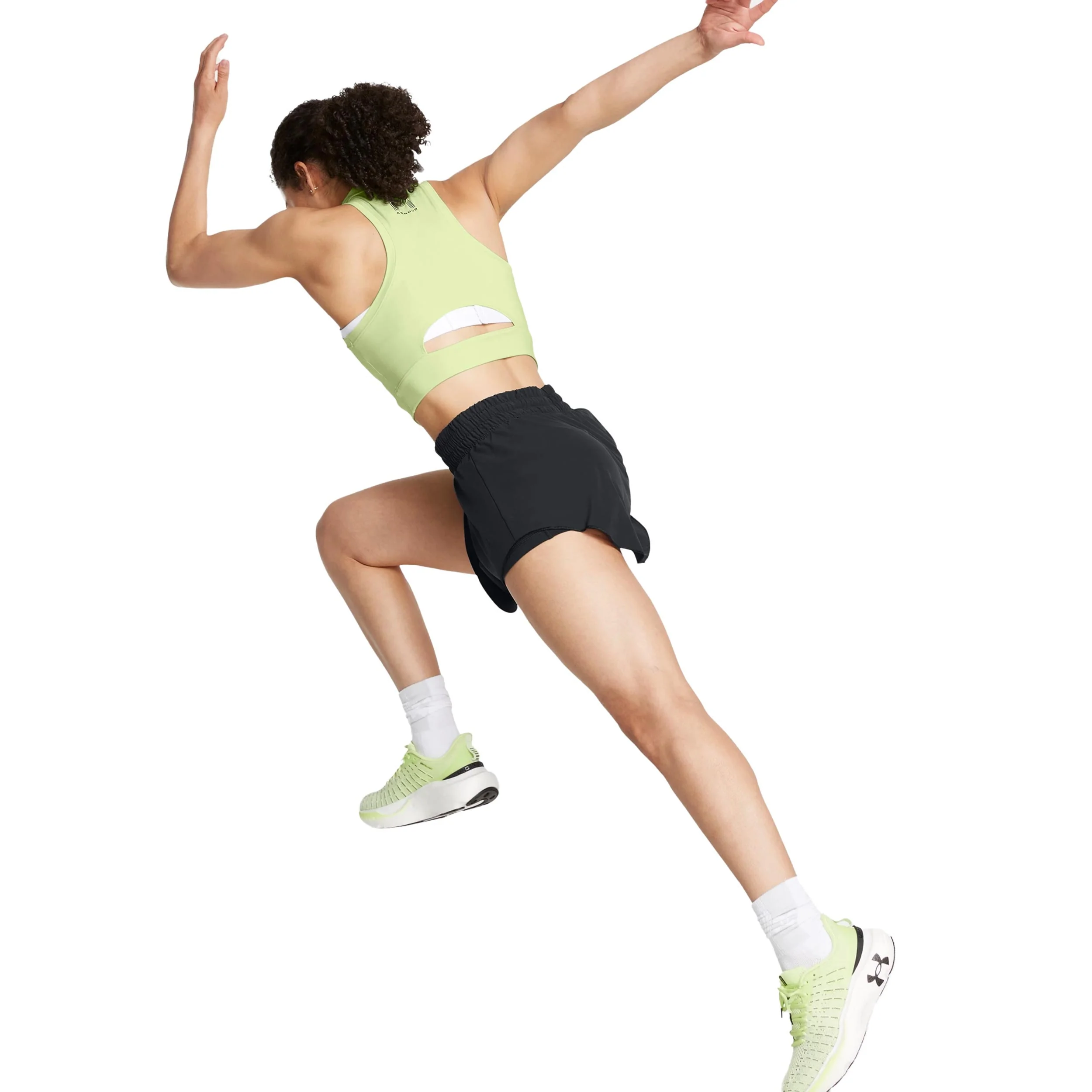 Run Anywhere Crop Laufshirt Damen-Grün - Image 5