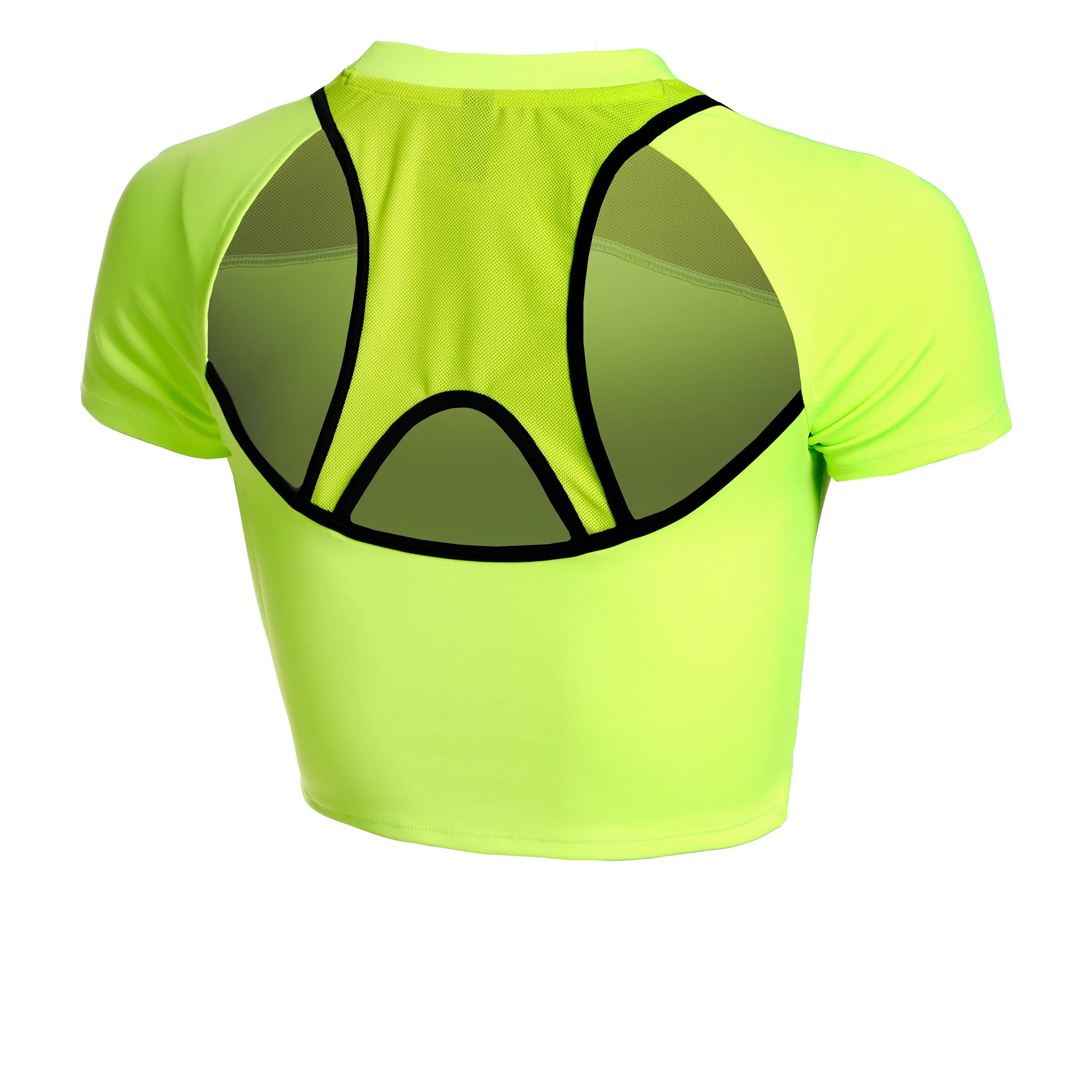 Run Anywhere Crop Laufshirt Damen-Grün,Schwarz - Image 2