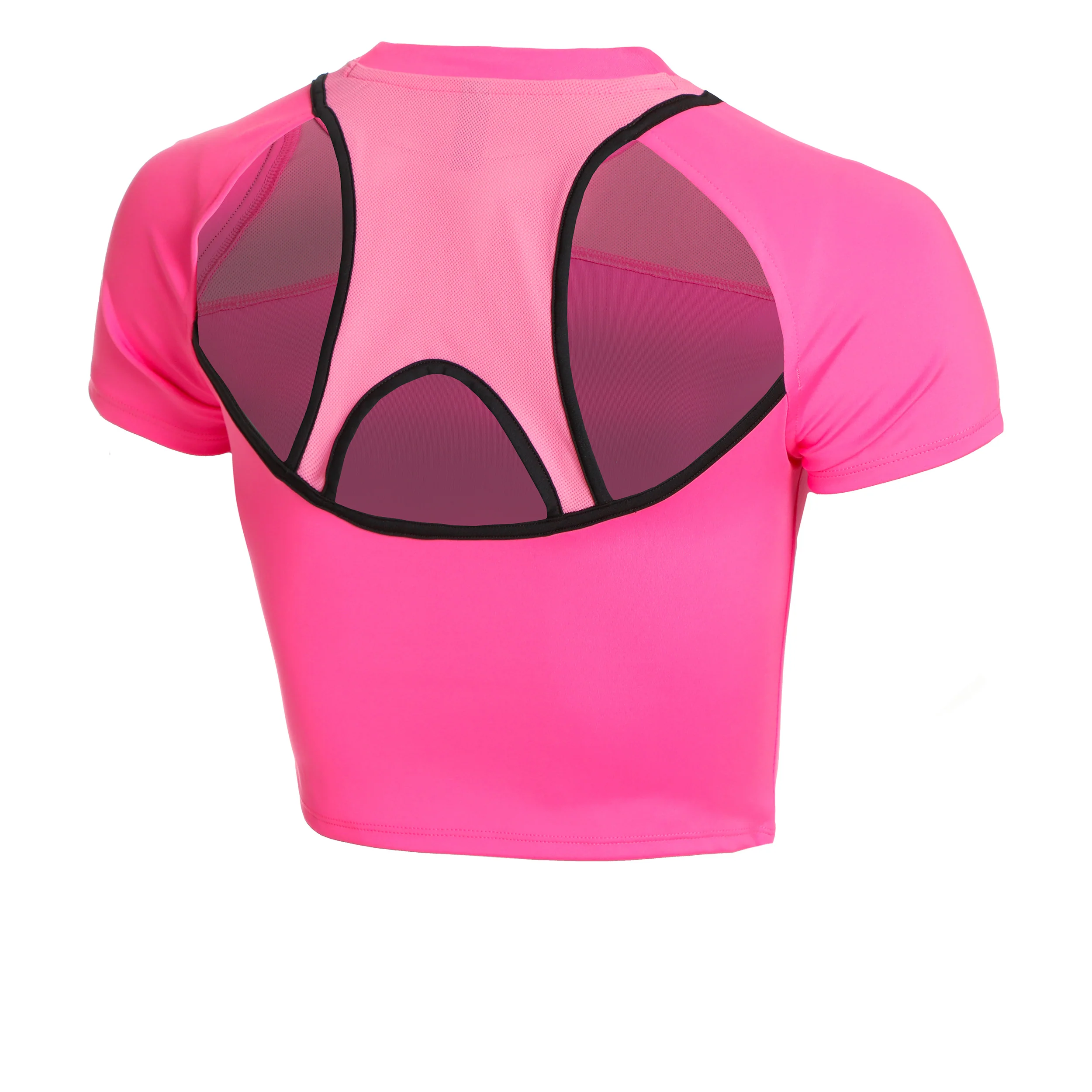 Run Anywhere Crop Laufshirt Damen-Pink,Schwarz - Image 2