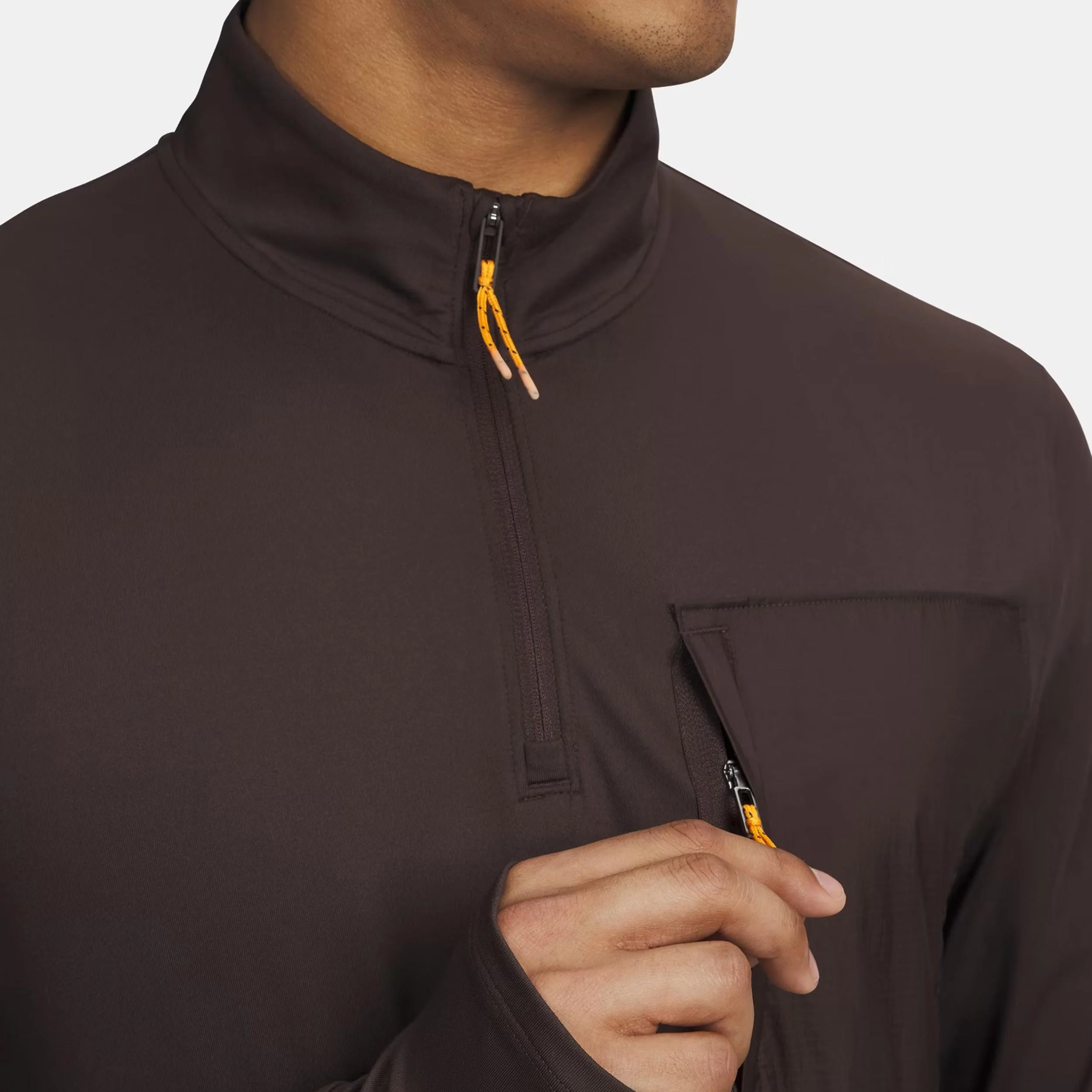 Run Trail Quarter Zip Lauftop Herren-braun - Image 3