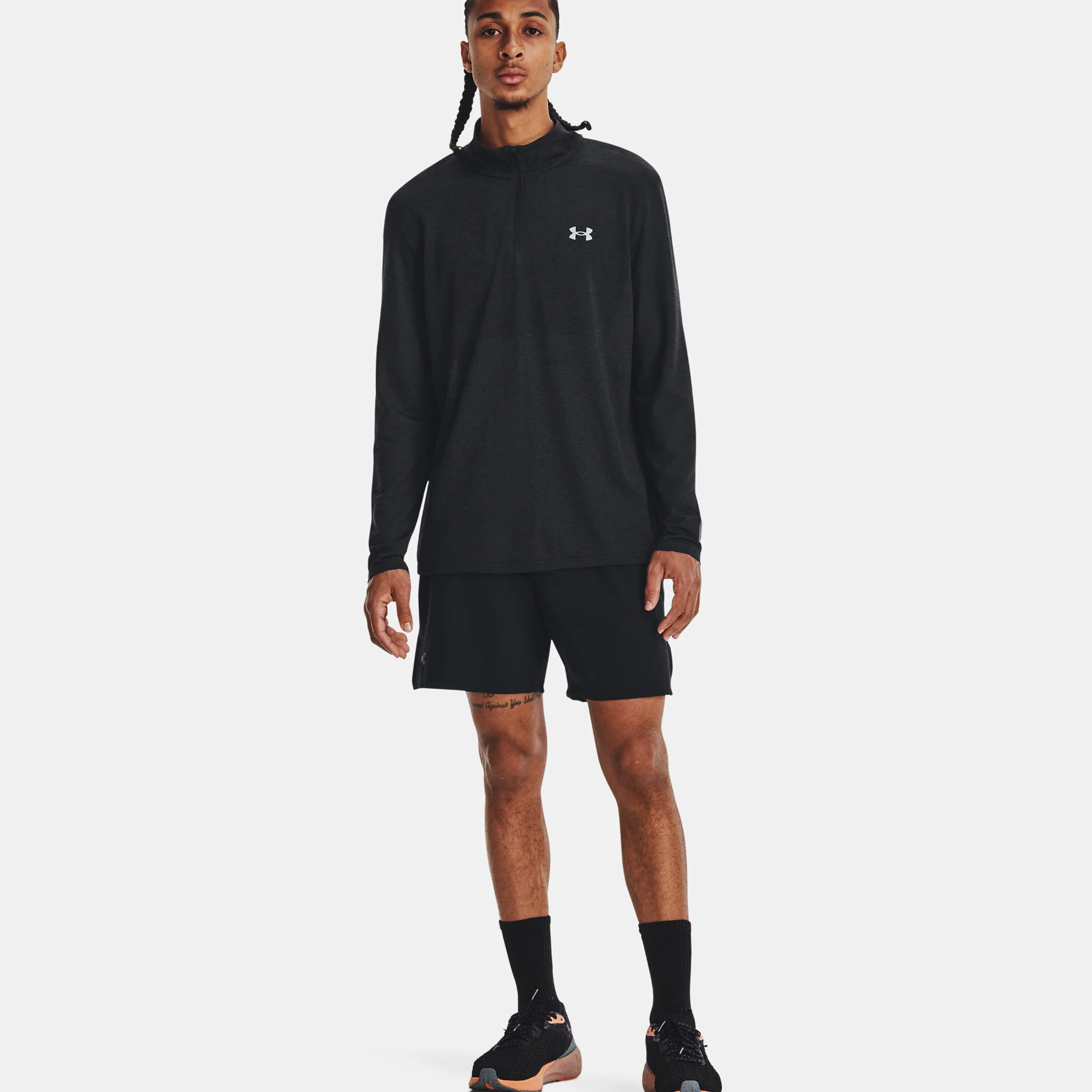 Seamless Stride 1/4 Zip Longsleeve Herren-Schwarz - Image 6