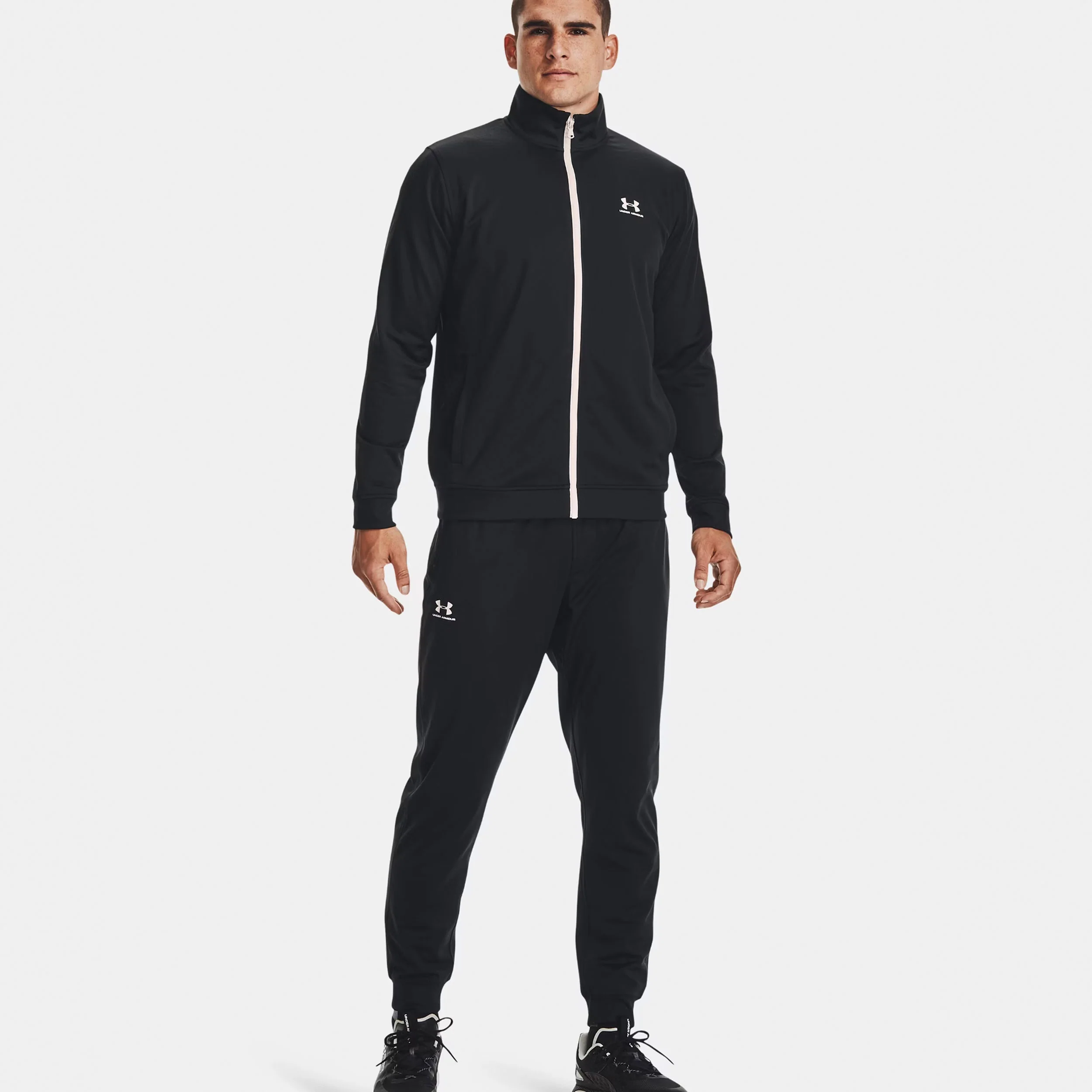 Sportstyle Tricot Trainingsjacke Herren - schwarz, weiß - Image 4
