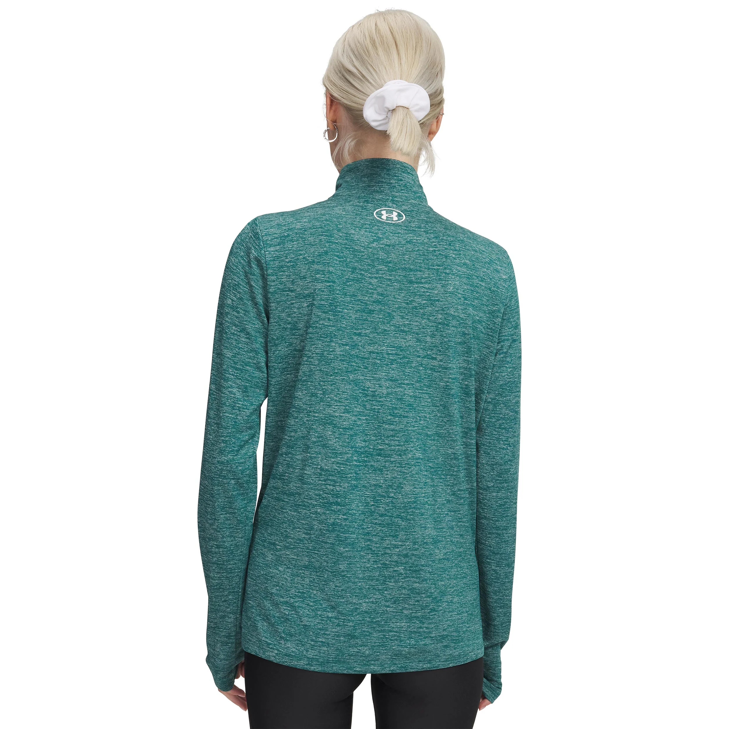 Tech 1/2 Zip-Twist Longsleeve Damen-grün, weiß - Image 2