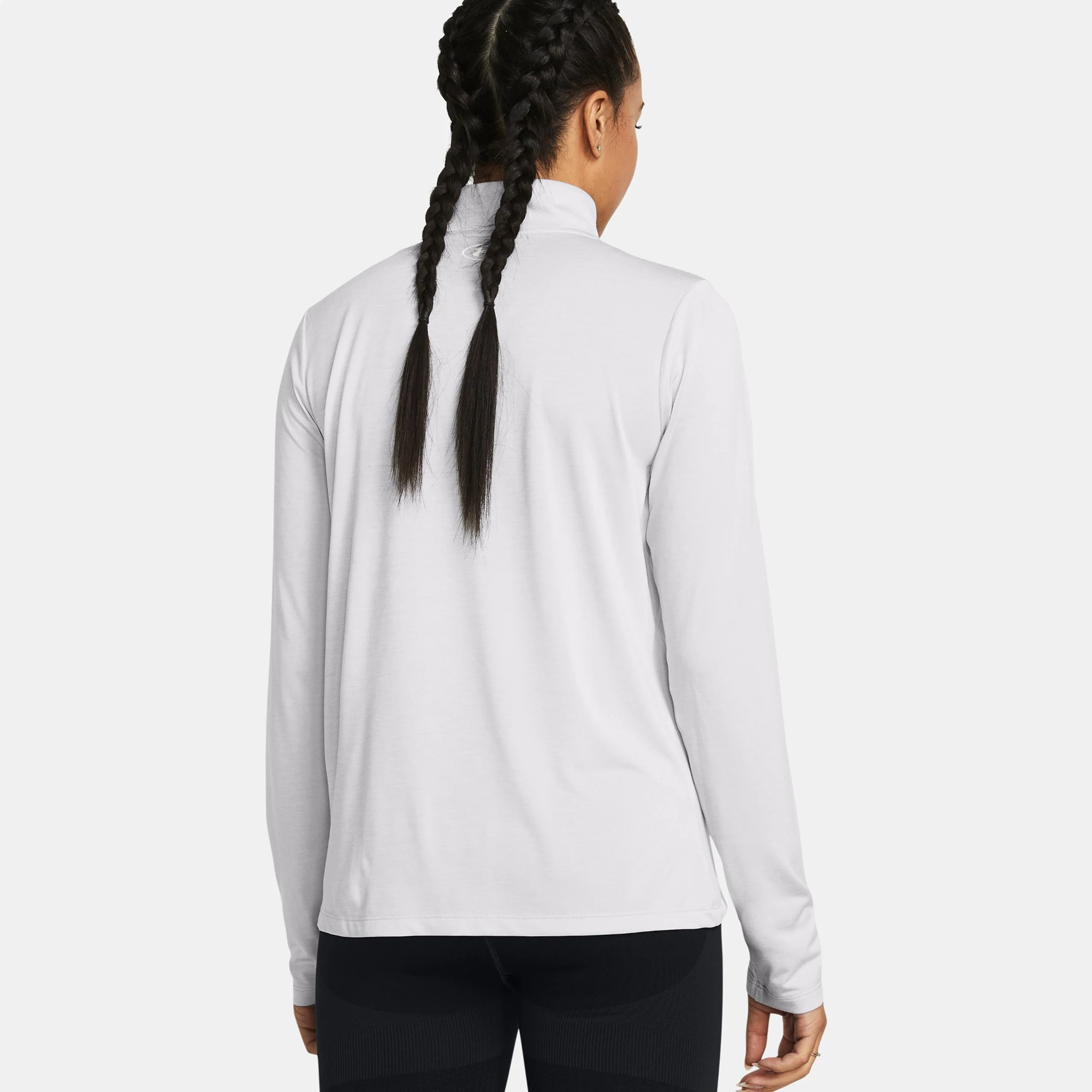 Tech Half-Zip Twist Longsleeve Damen-Grau - Image 4