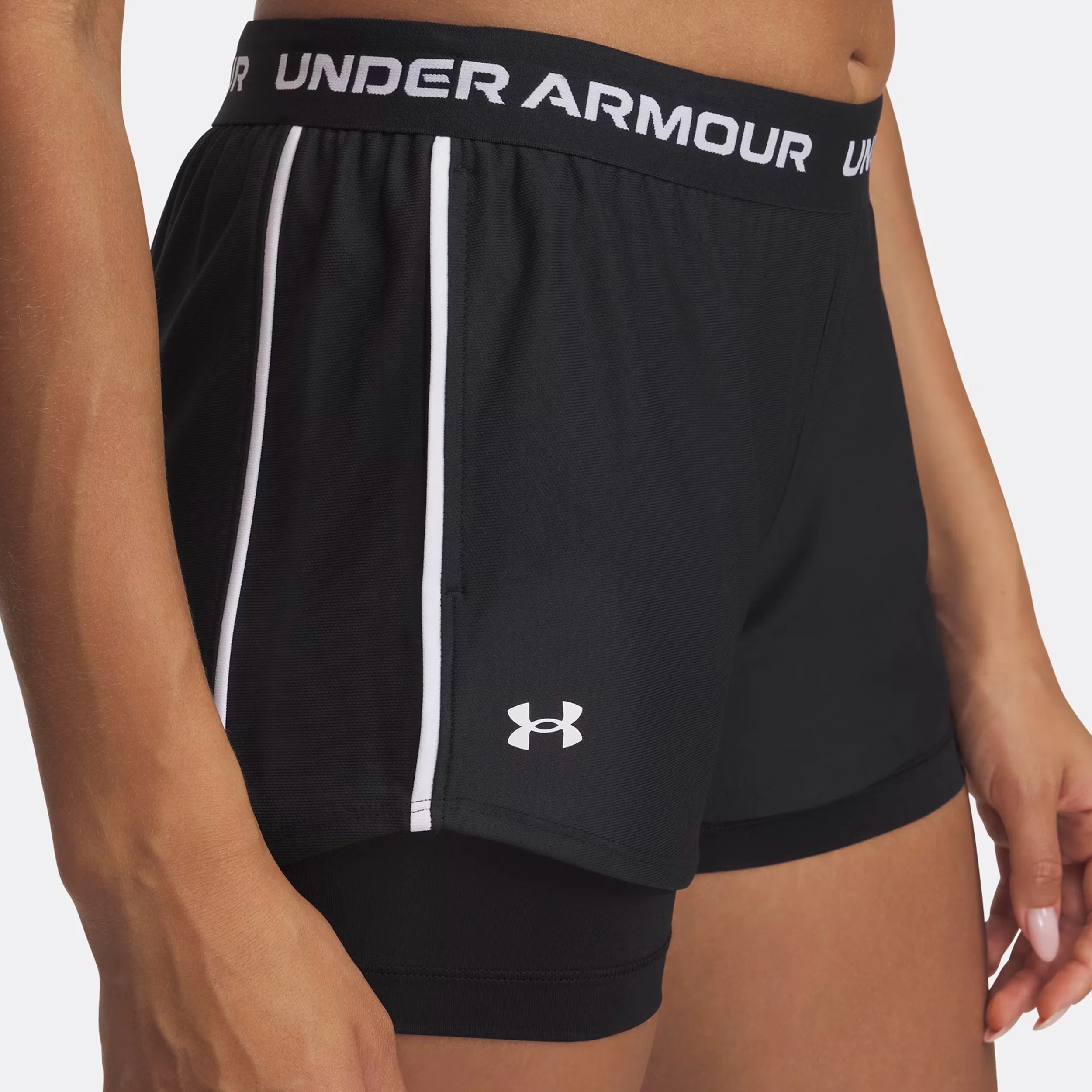 Tech Play Up 2in1 Ballshorts Damen-Schwarz - Image 3