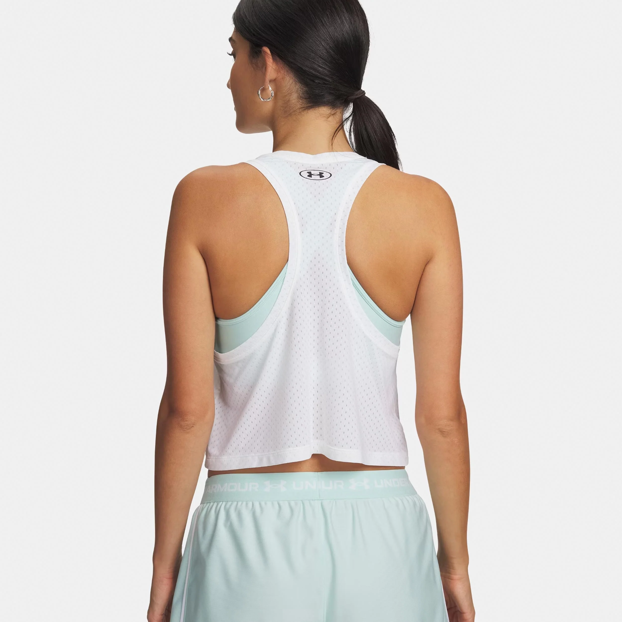 Tech Sport Mesh Crop Tank-Top Damen-weiß, schwarz - Image 2