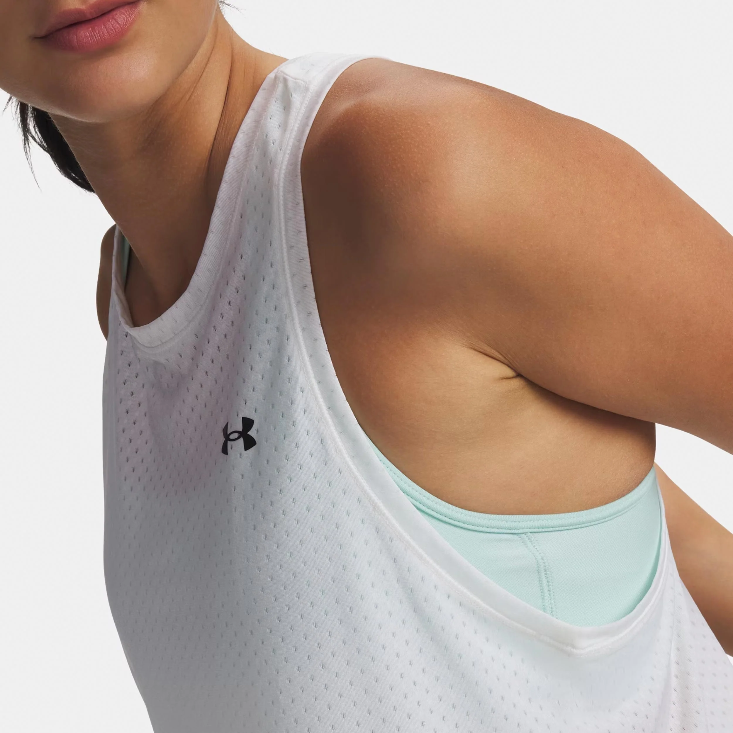 Tech Sport Mesh Crop Tank-Top Damen-weiß, schwarz - Image 3