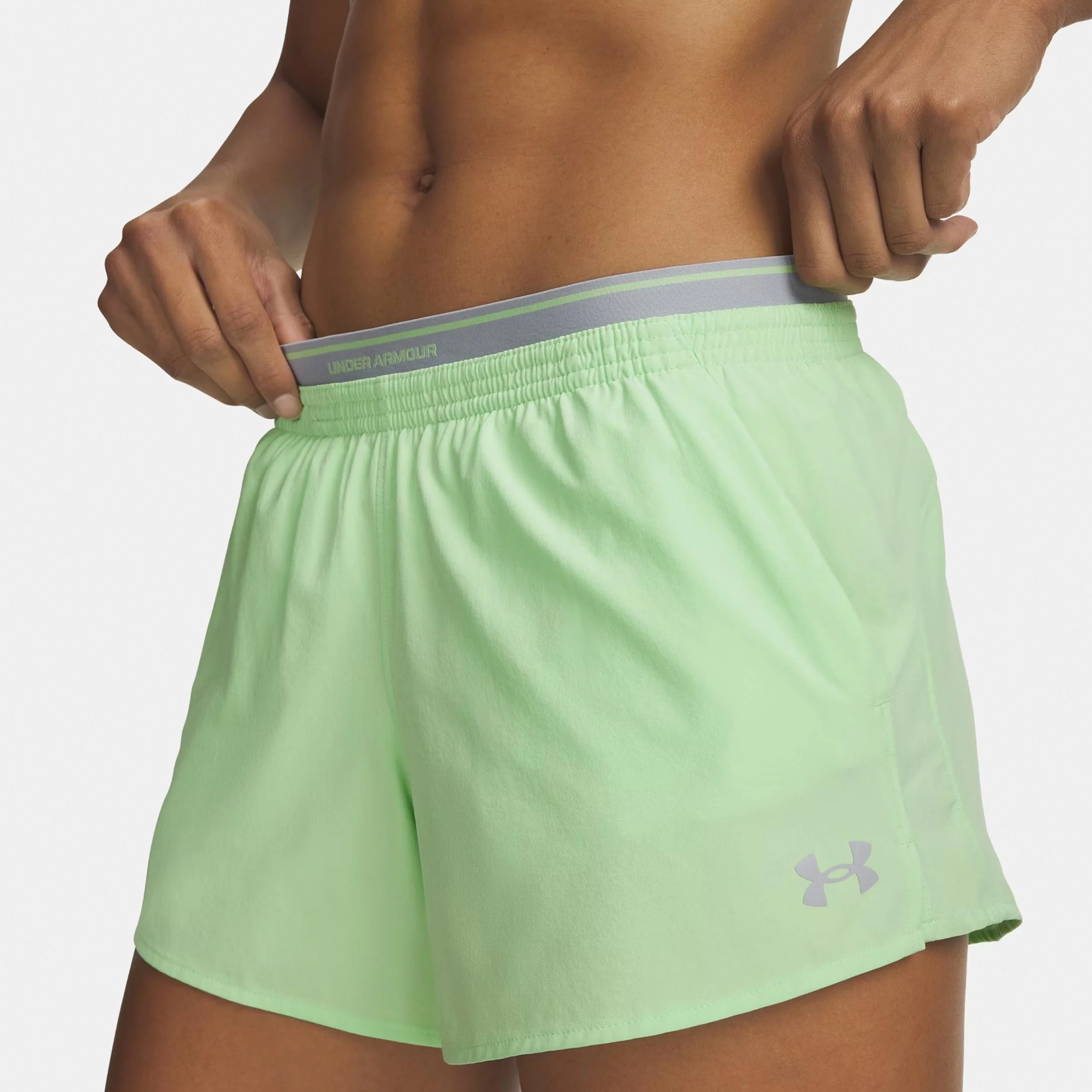 Vanish Woven 3in Shorts Damen-grün, grau - Image 3