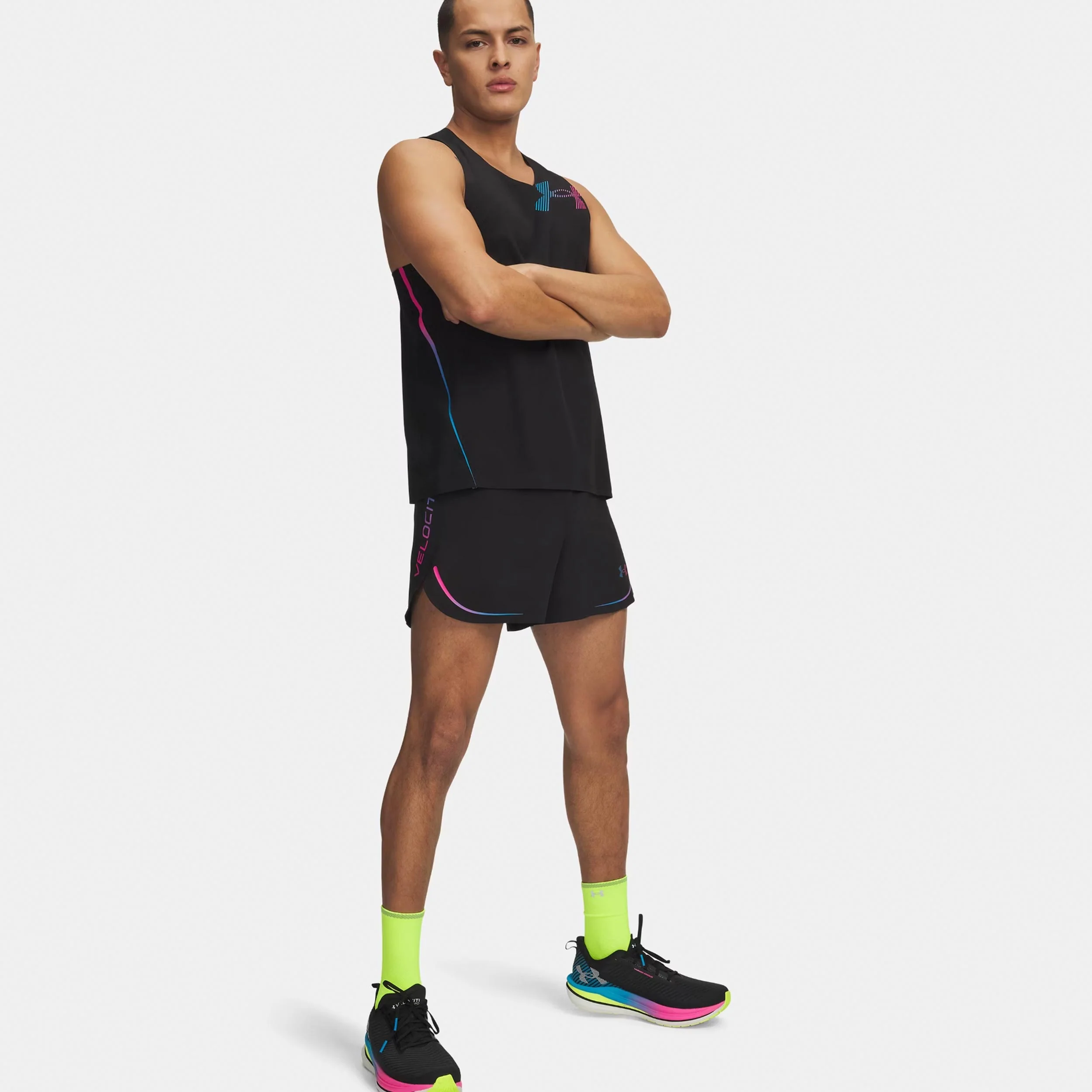 Velociti Elite  Laufshorts Herren-schwarz, pink - Image 3