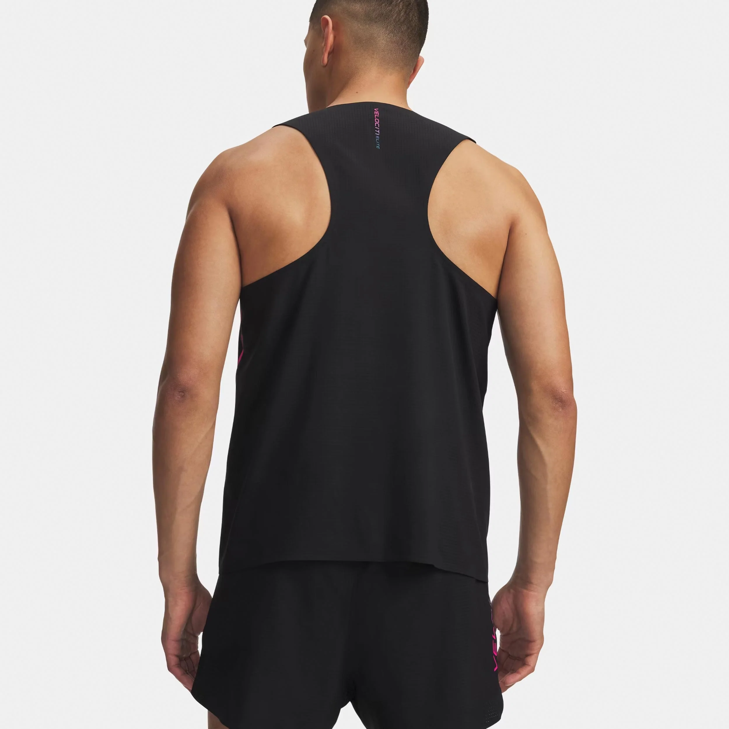 Velociti Elite Singlet Laufshirt Herren-schwarz, pink - Image 2
