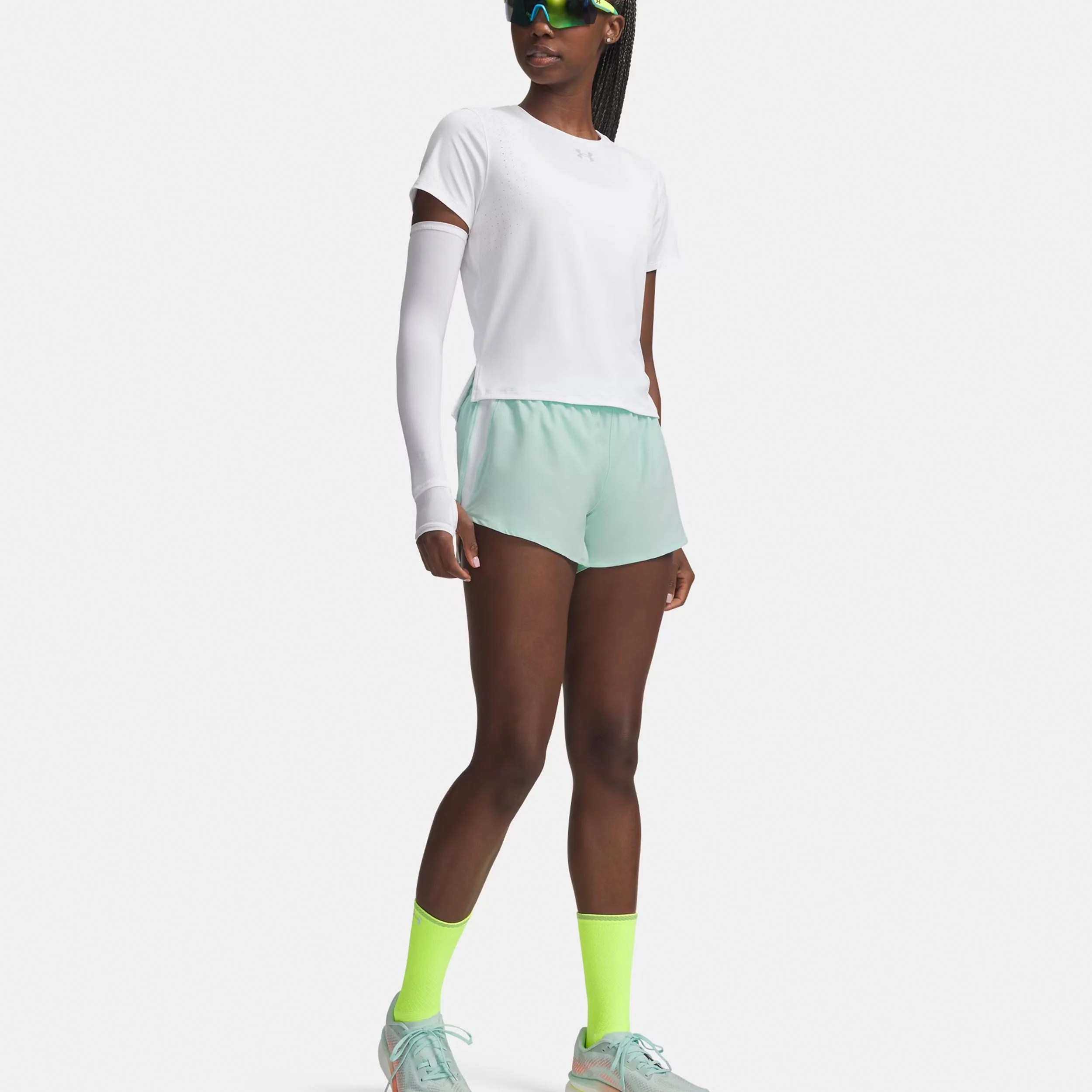 Velociti Pro 3in  Laufshorts Damen - mint, silber - Image 3