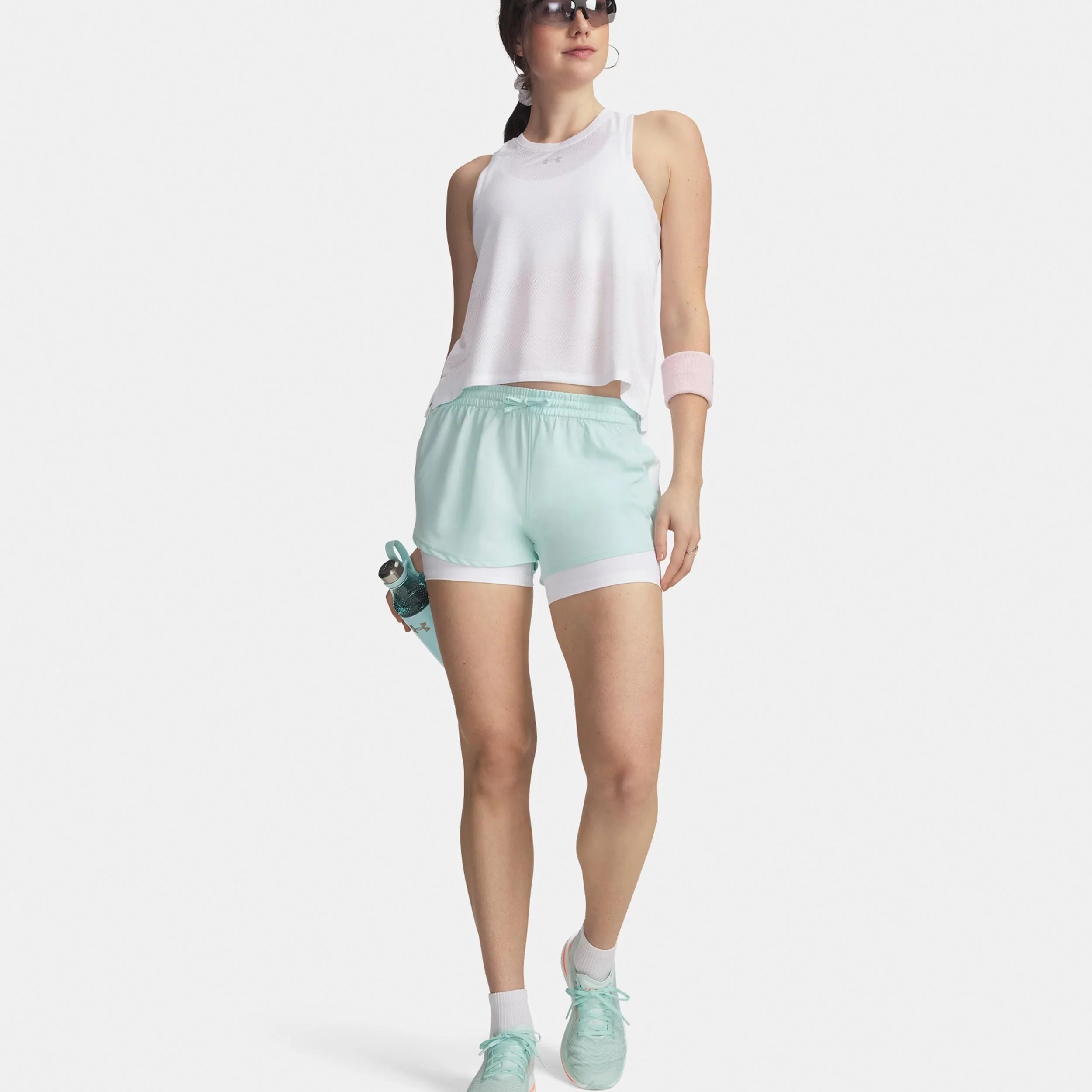 Velociti Pro 4in 2n1  Laufshorts Damen-mint, silber - Image 3