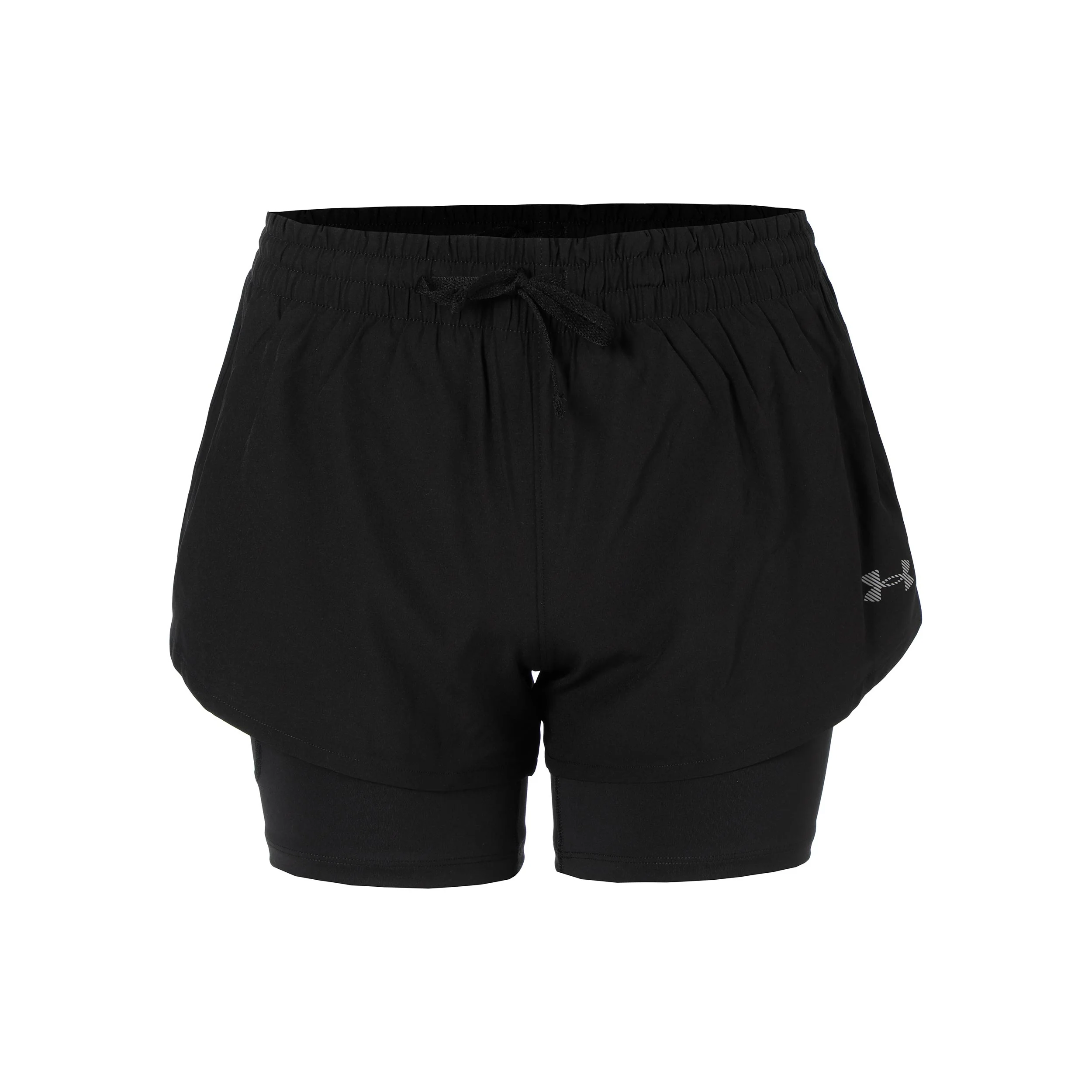 Velociti Pro 4in 2n1 Laufshorts Damen-schwarz, silber