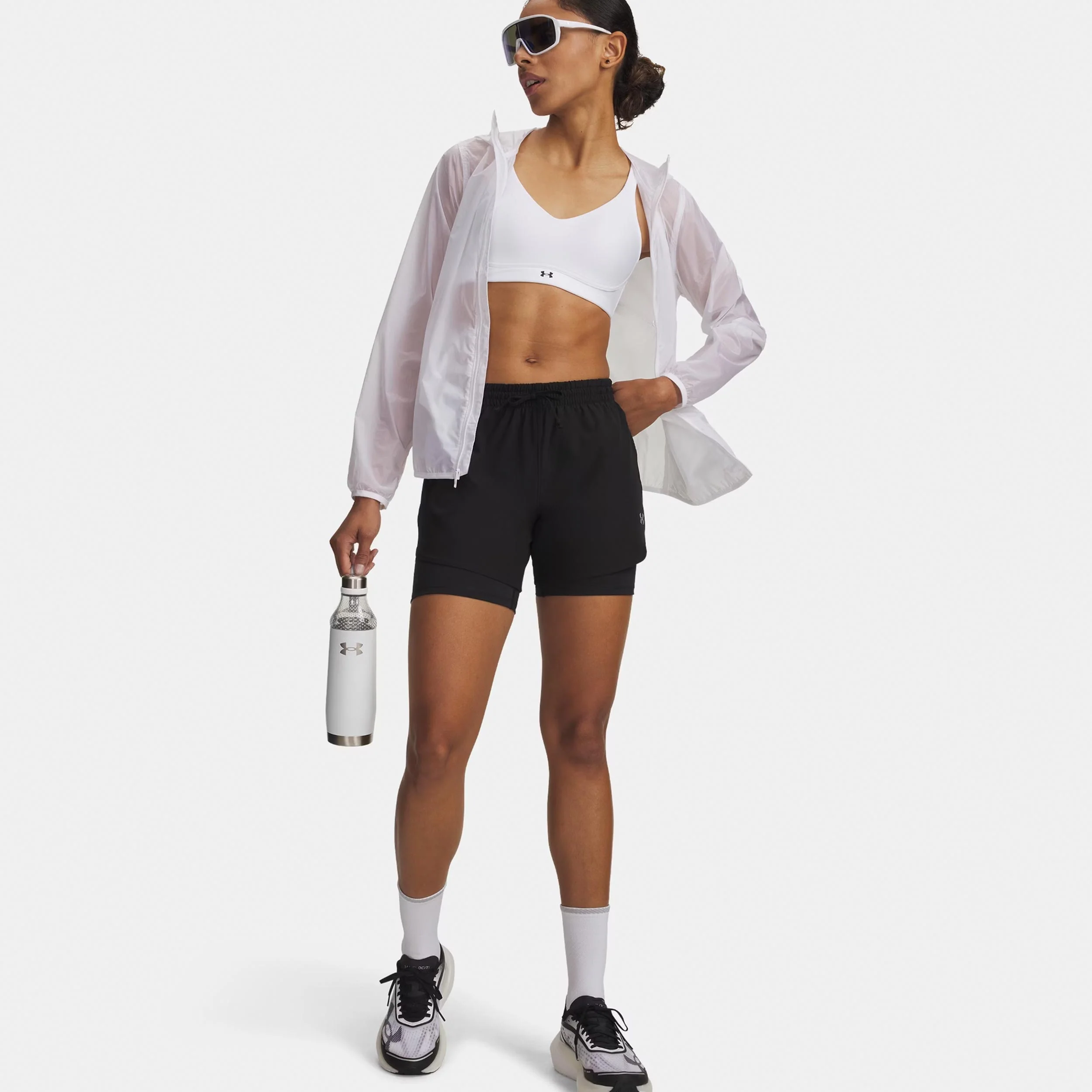 Velociti Pro 6in 2n1 Laufshorts Damen-schwarz, silber - Image 3