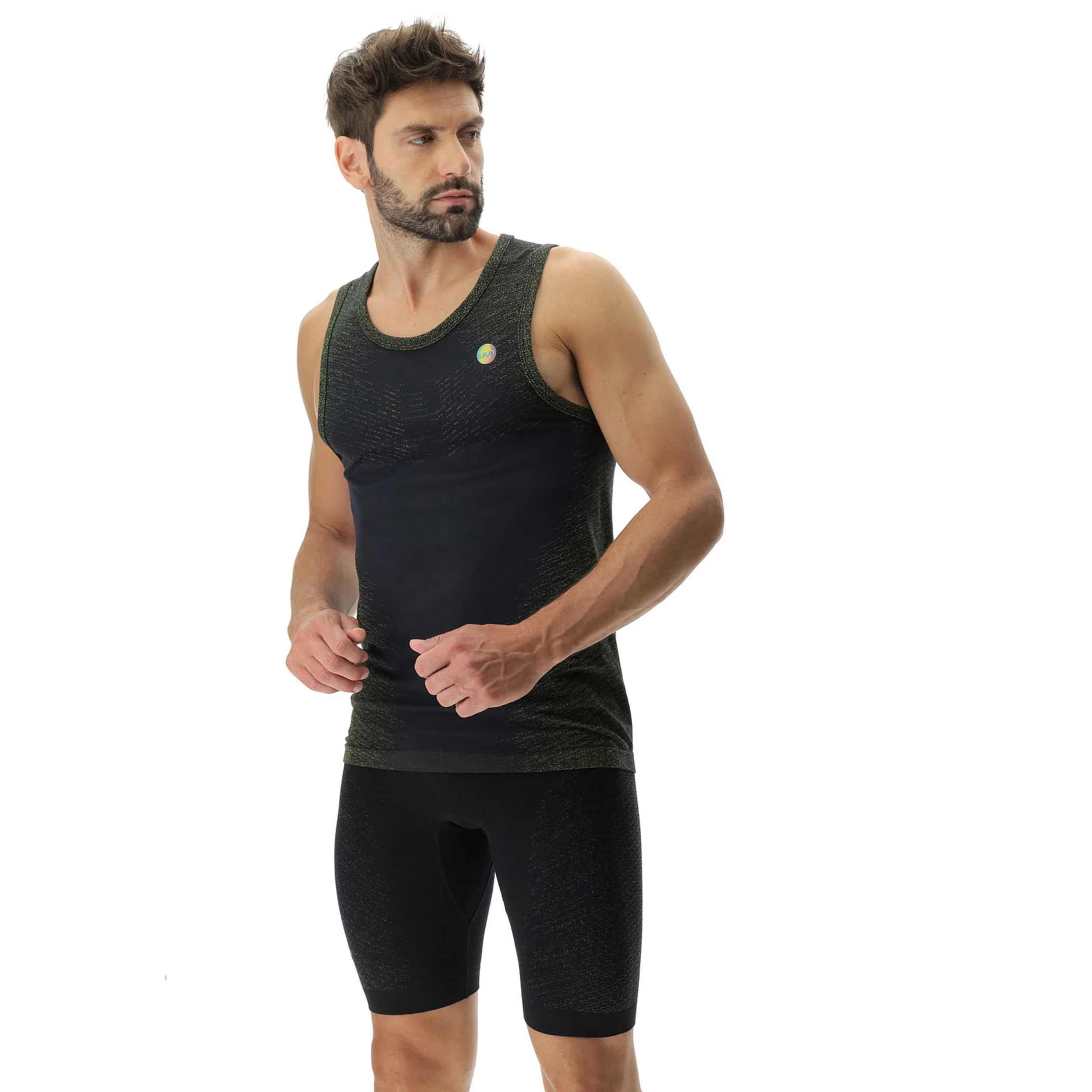 Exceleration OW Sleeveless Lauftop Herren-Schwarz,Grün - Image 5