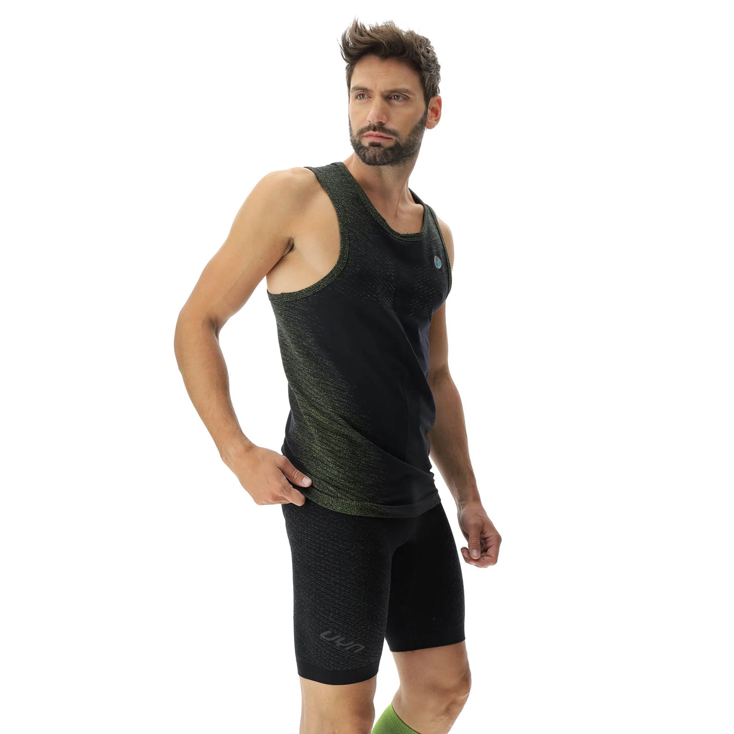 Exceleration OW Sleeveless Lauftop Herren-Schwarz,Grün - Image 7