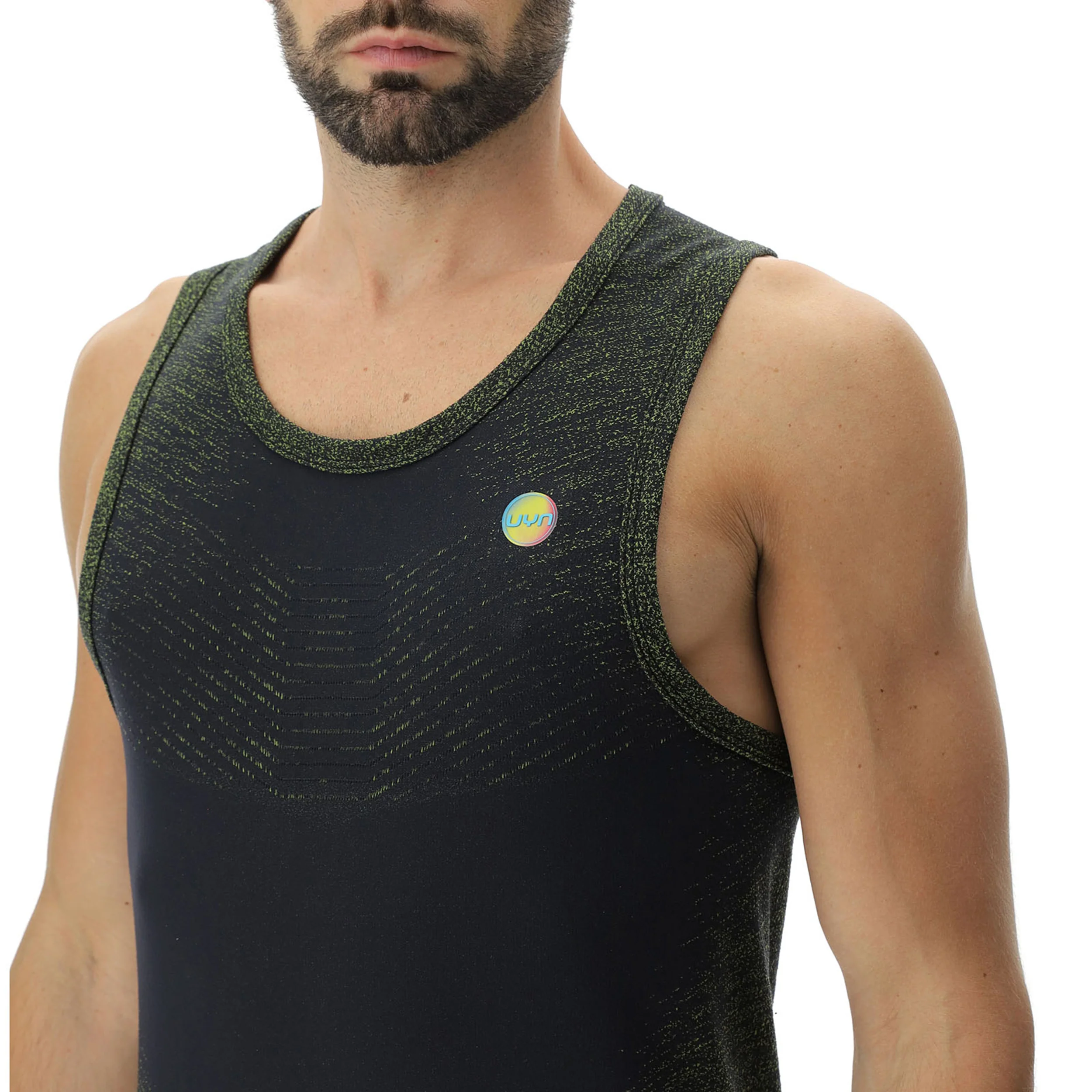 Exceleration OW Sleeveless Lauftop Herren-Schwarz,Grün - Image 8