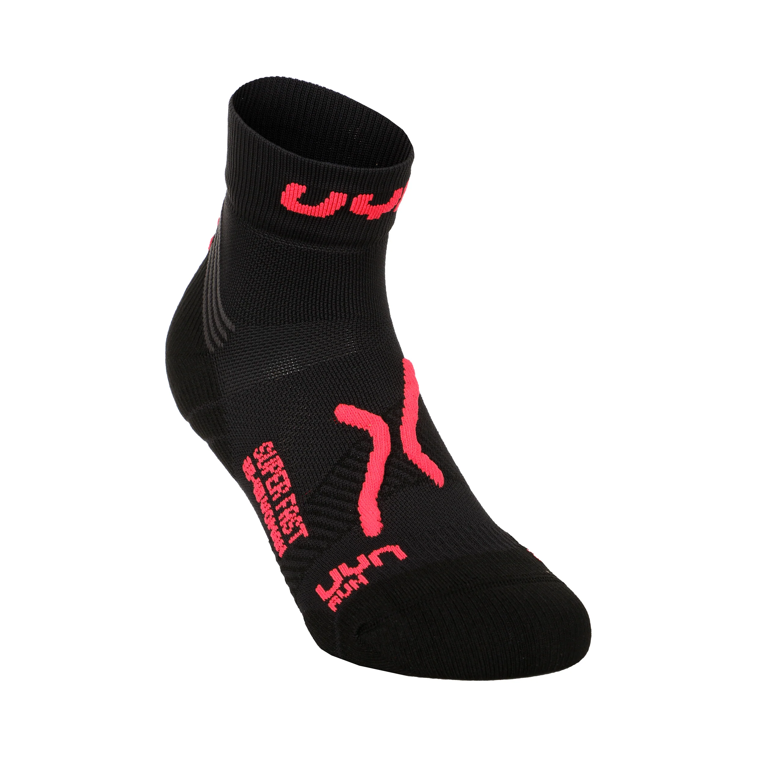 Super Fast Laufsocken 2er Pack Damen-Schwarz,Koralle - Image 3