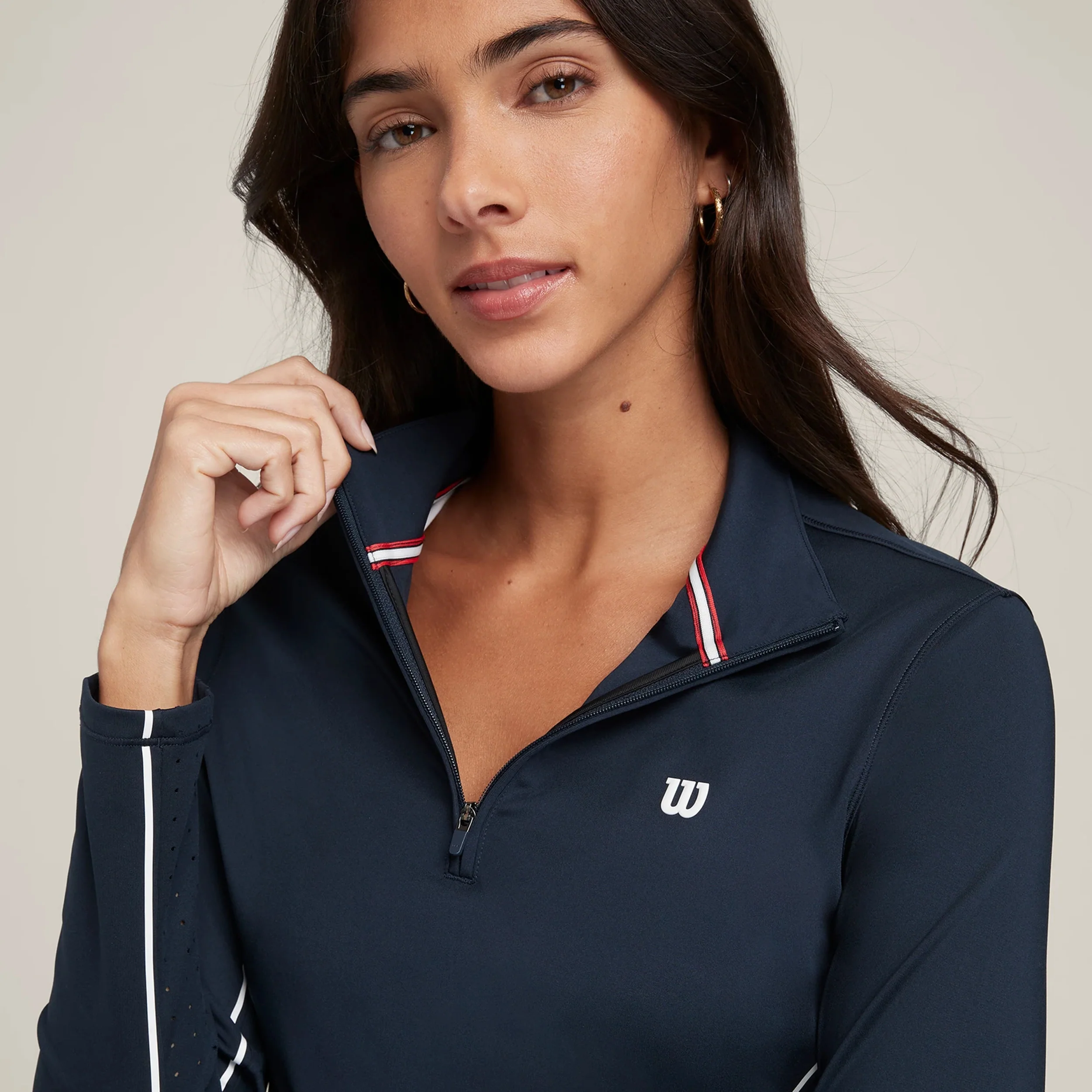 Brentwood Half-Zip Longsleeve Damen-Dunkelblau - Image 3