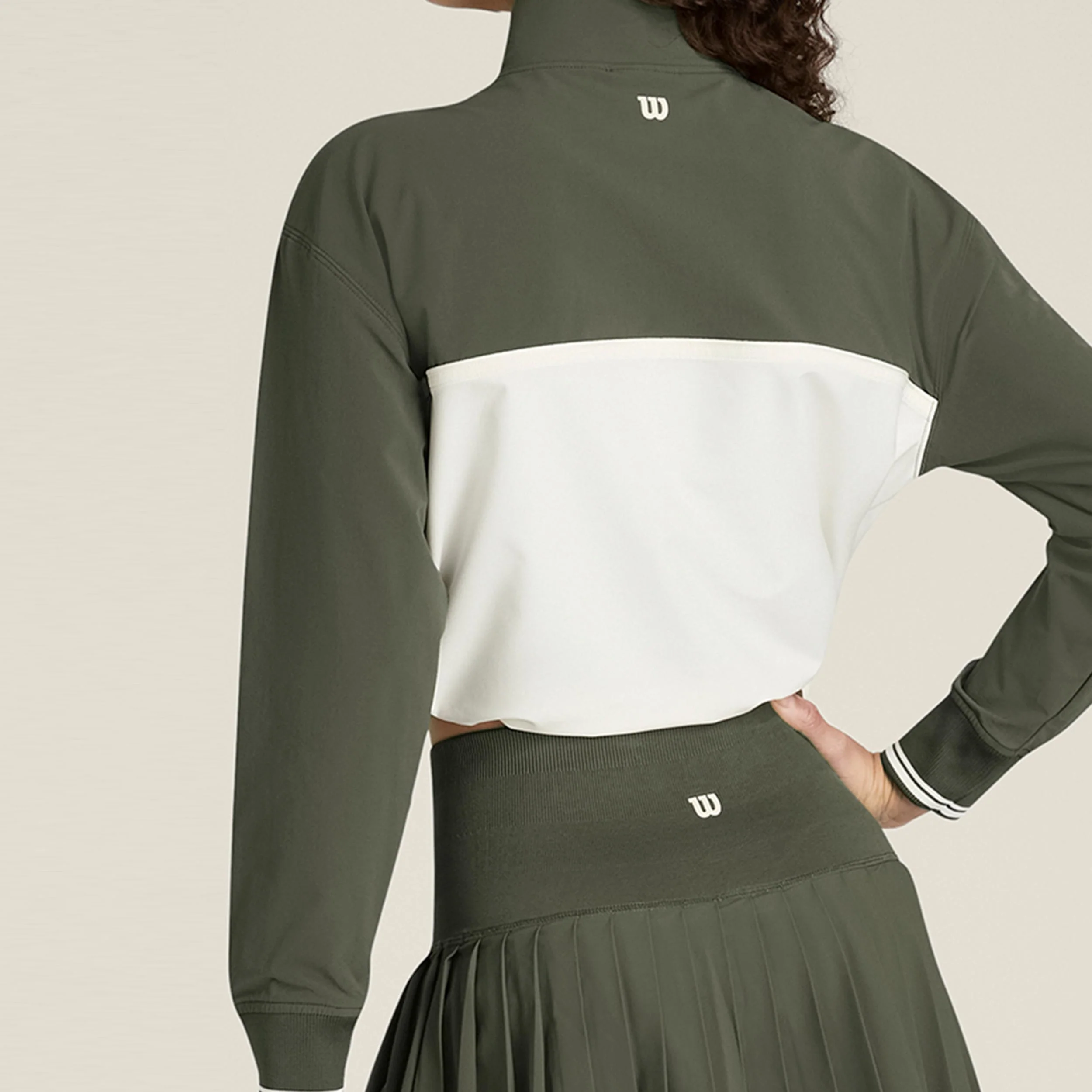 Davenport Woven Trainingsjacke Damen-dunkelgrün - Image 2