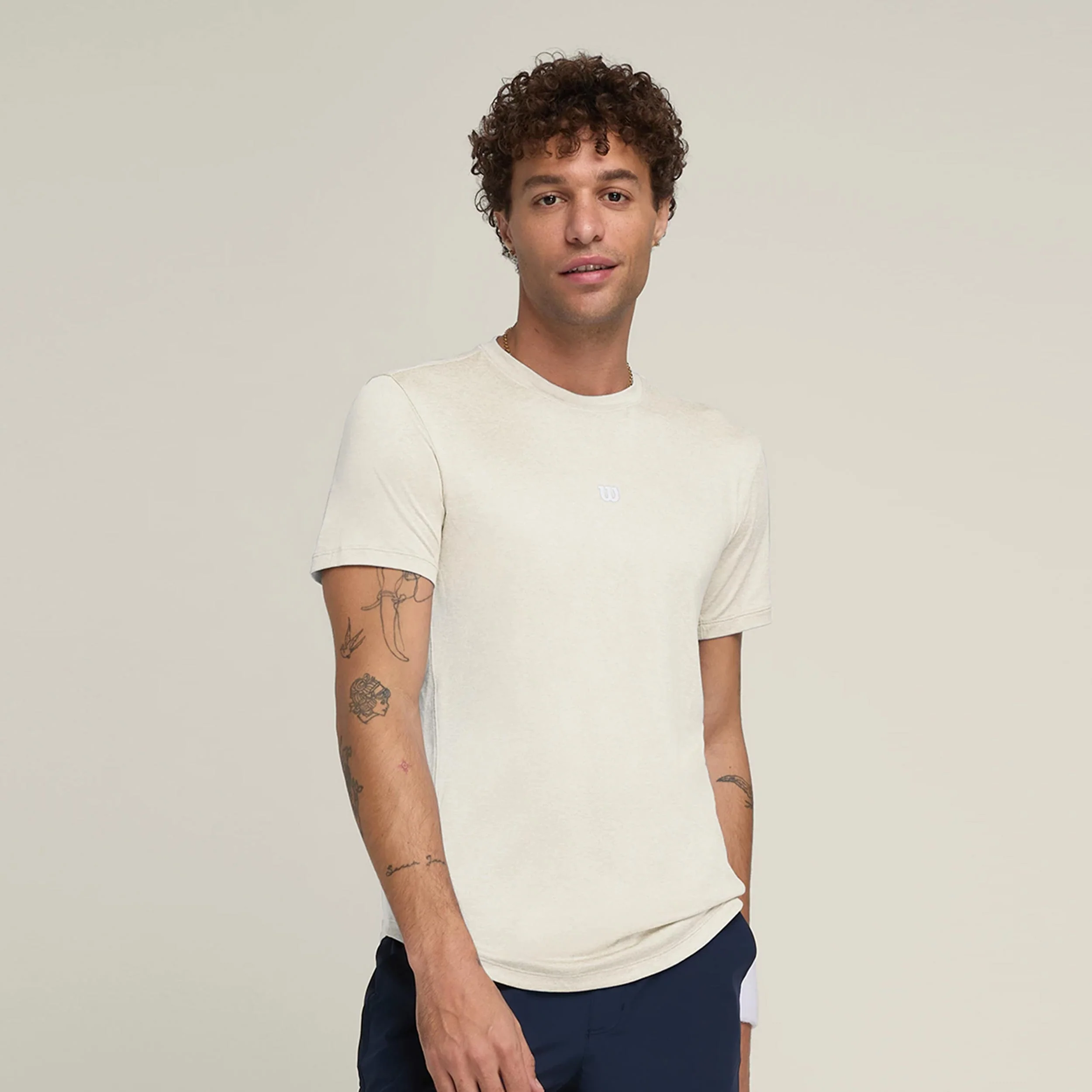 Everyday Performance T-Shirt Herren-Creme - Image 4