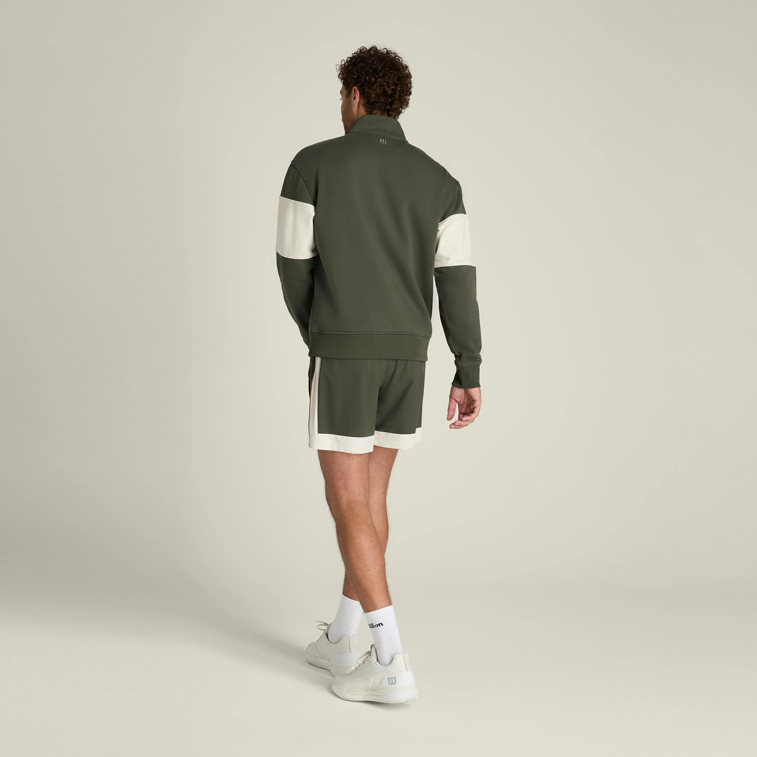 Playstate French Terry 1/2 Zip Sweatshirt Herren-dunkelgrün, sand - Image 4