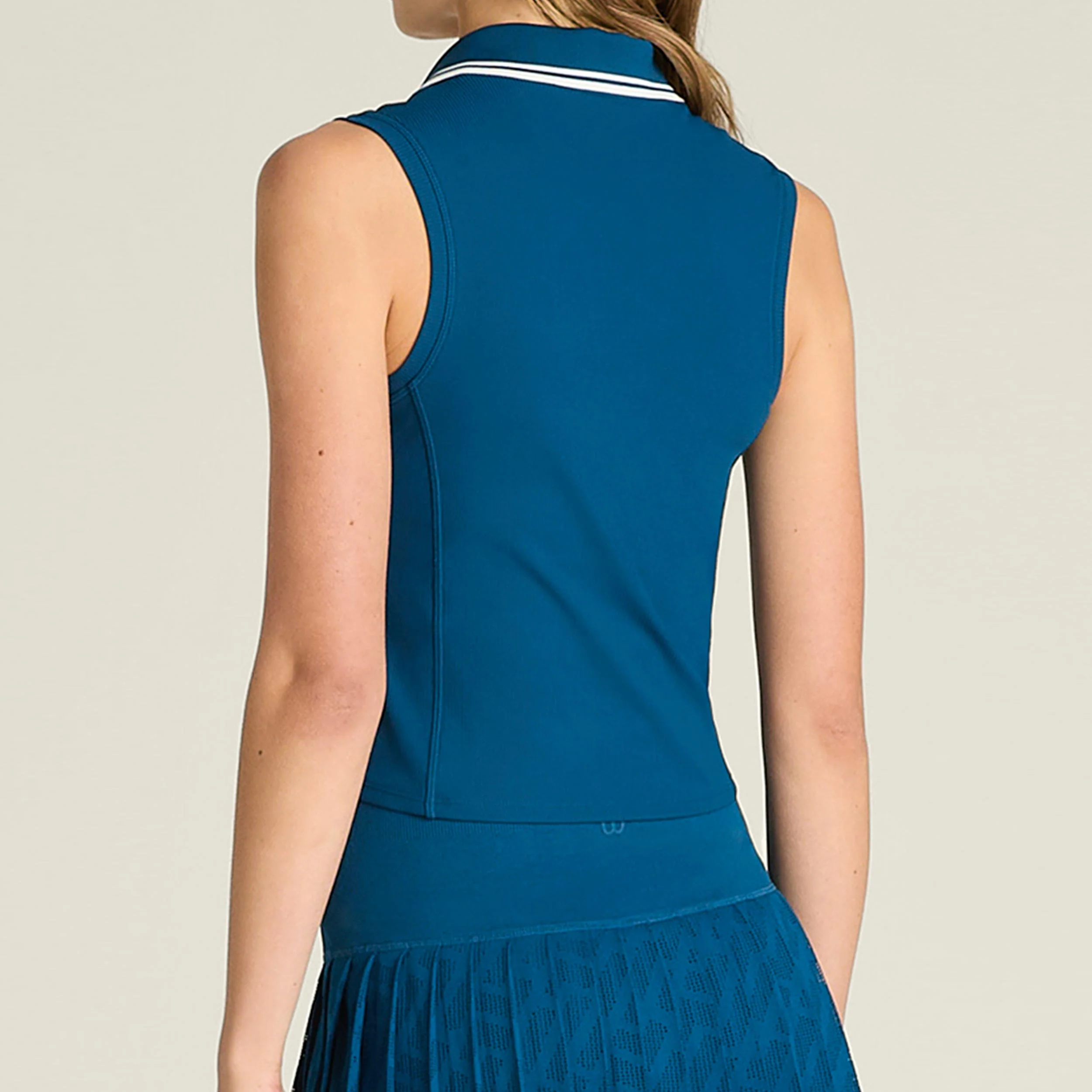 Rib Polo Damen-blau - Image 2