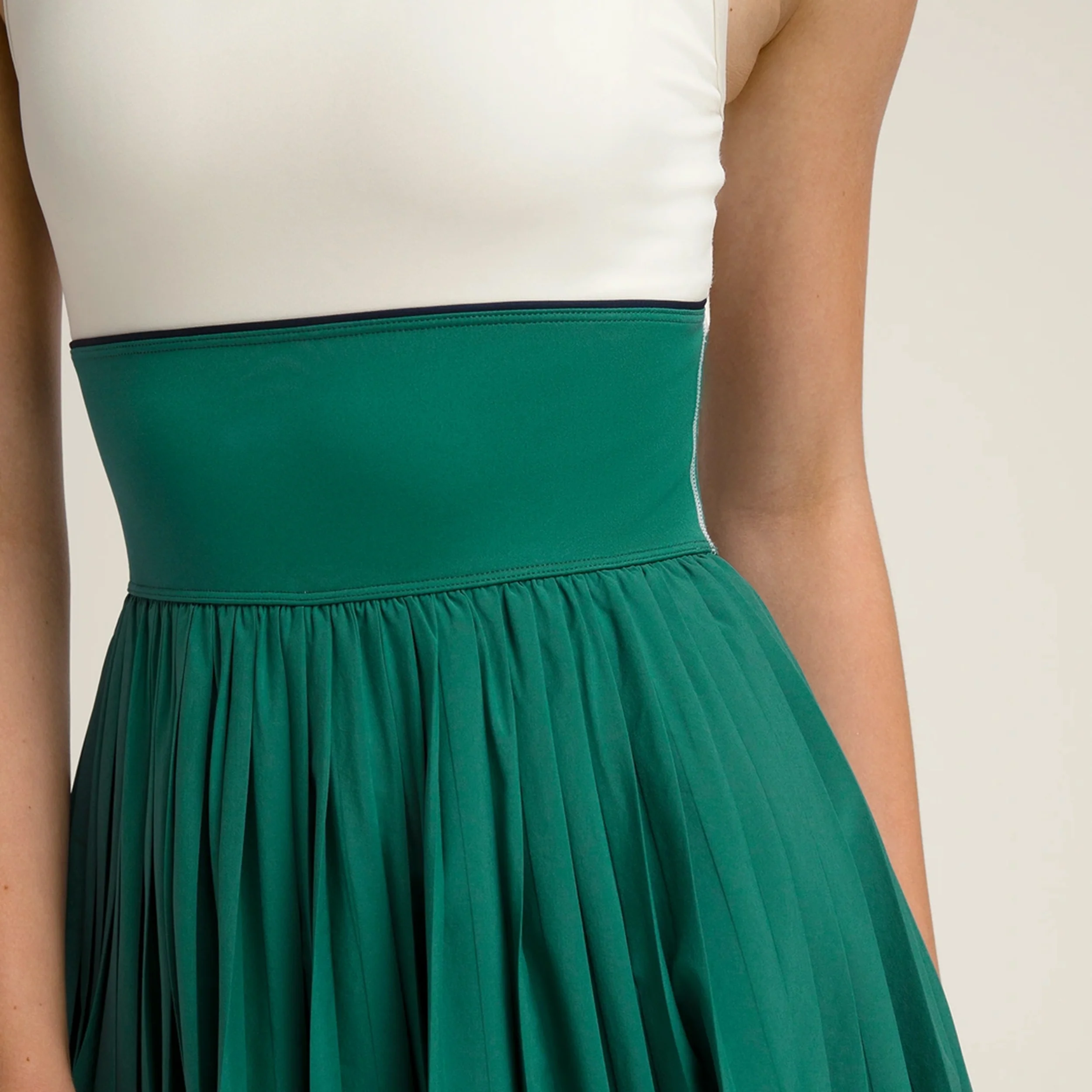 Sportif Kleid Damen-Grün,Creme - Image 3