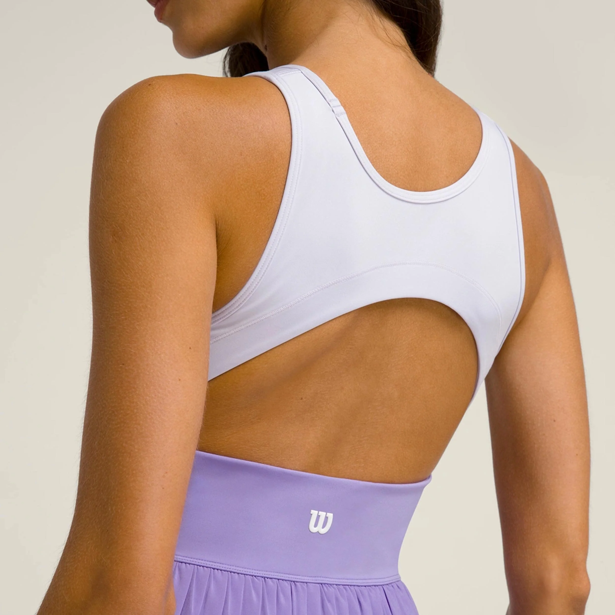 Sportif Kleid Damen-Weiß,Lila - Image 4