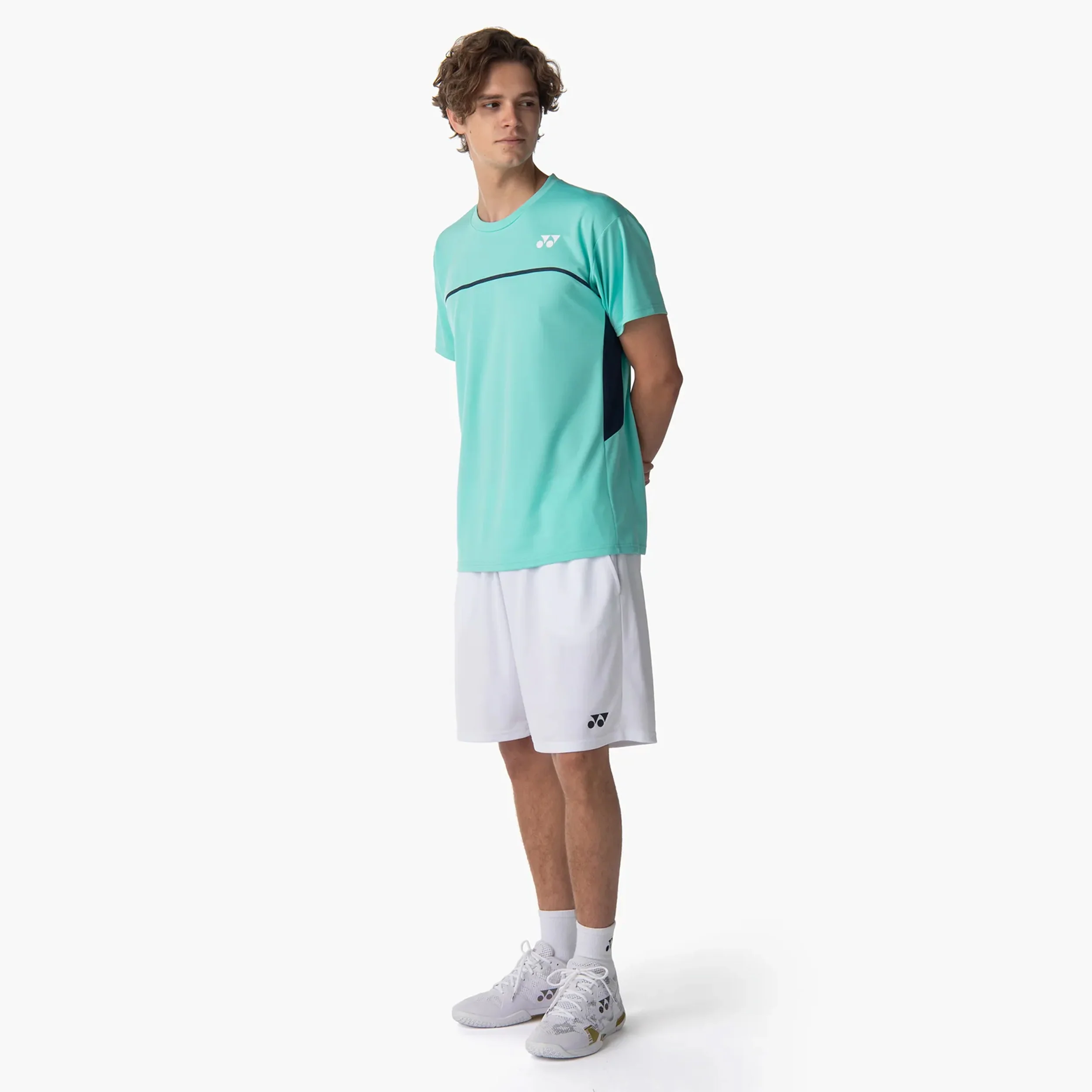 Crew Neck T-Shirt Herren - mint, dunkelblau - Image 2