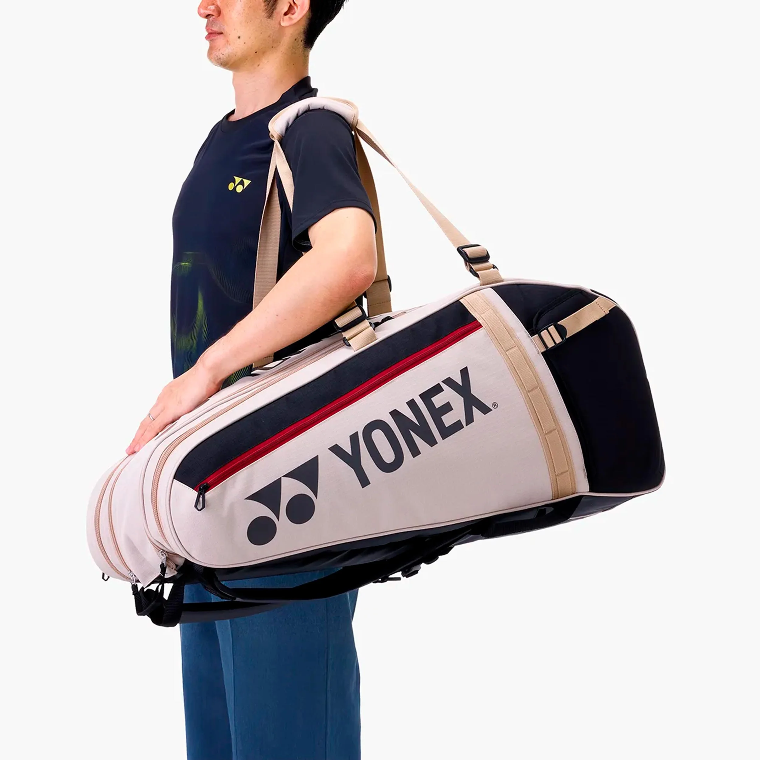 Gearlogic Raquet Bag Schlägertasche -beige, schwarz - Image 7